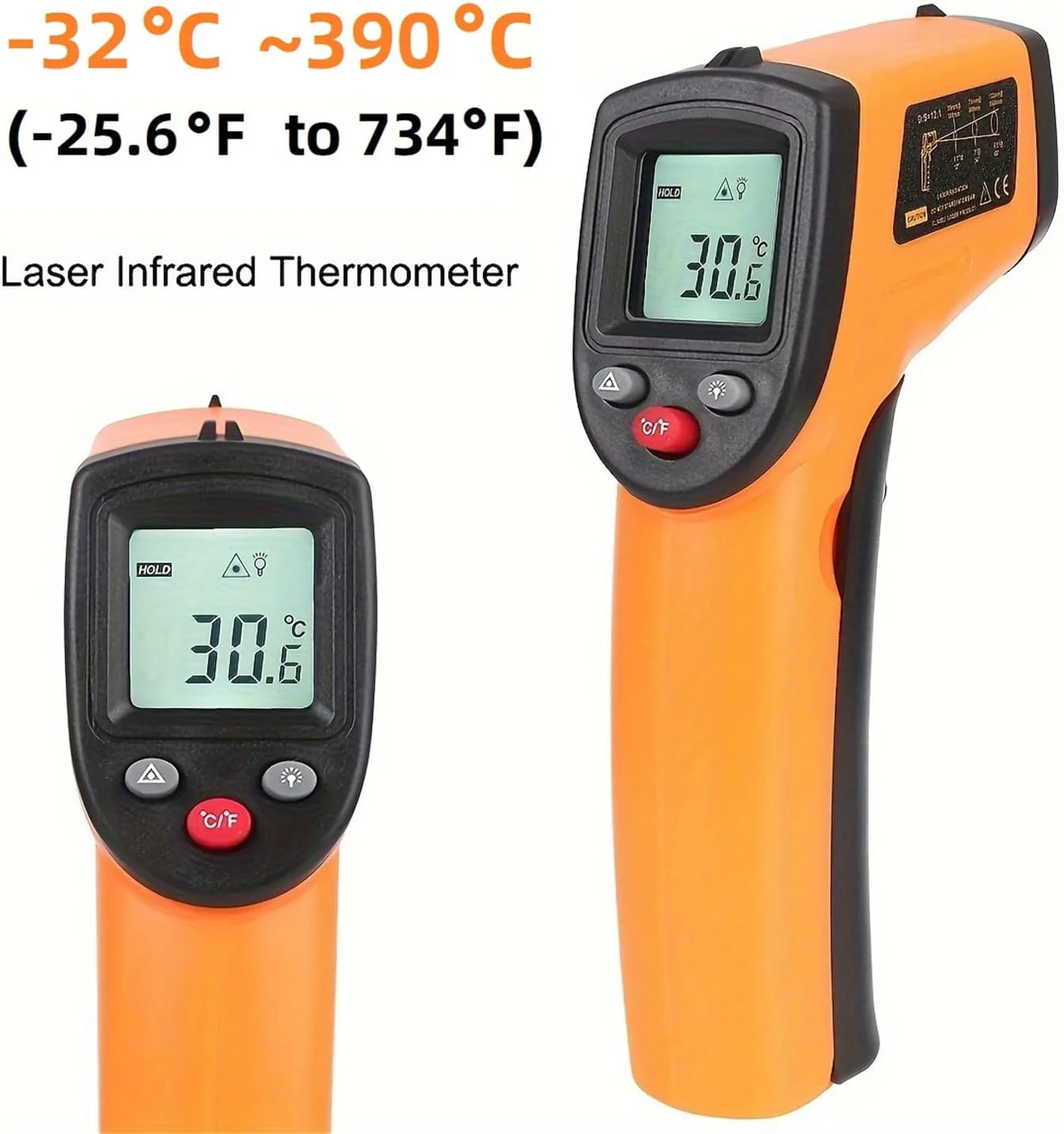 ترمومتر مادون قرمز eWINNER با نشانگر لیزری، ترمومتر دیجیتال غیر تماسی برای خوانش فوری دما (32- درجه سانتیگراد تا 390 درجه سانتیگراد) با نور پس زمینه و قابلیت نگهداری داده ترمومتر مادون قرمز eWINNER با نشانگر لیزری، ترمومتر دیجیتال غیر تماسی برای خوانش فوری دما (32- درجه سانتیگراد تا 390 درجه سانتیگراد) با نور پس زمینه و قابلیت نگهداری داده