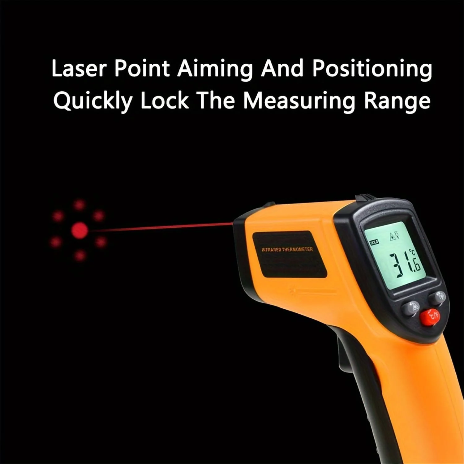 ترمومتر مادون قرمز eWINNER با نشانگر لیزری، ترمومتر دیجیتال غیر تماسی برای خوانش فوری دما (32- درجه سانتیگراد تا 390 درجه سانتیگراد) با نور پس زمینه و قابلیت نگهداری داده ترمومتر مادون قرمز eWINNER با نشانگر لیزری، ترمومتر دیجیتال غیر تماسی برای خوانش فوری دما (32- درجه سانتیگراد تا 390 درجه سانتیگراد) با نور پس زمینه و قابلیت نگهداری داده