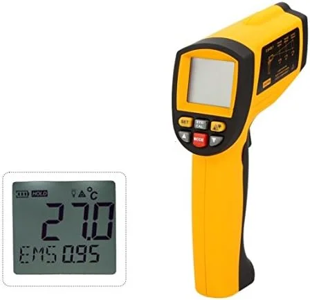 دماسنج لیزری مادون قرمز دیجیتال غیر تماسی GM1651 LCD با نسبت 50:1، محدوده دما -30 تا 1650 درجه سانتیگراد با رابط USB