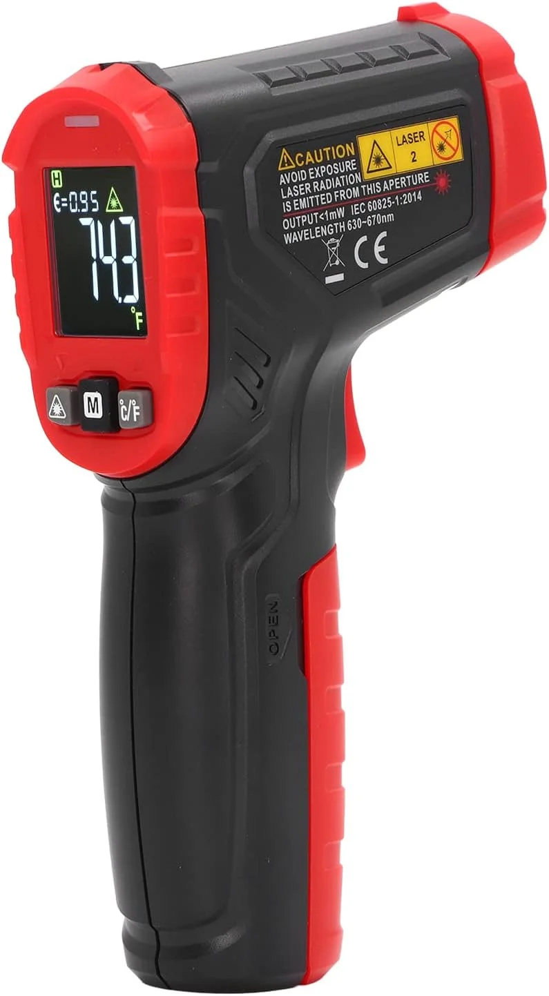 دماسنج مادون قرمز نمایشگر دیجیتال لیزری غیر تماسی ابزار لیزری برای الکترونیک، پخت و پز خانگی، کباب پز و صنایع خودروسازی
