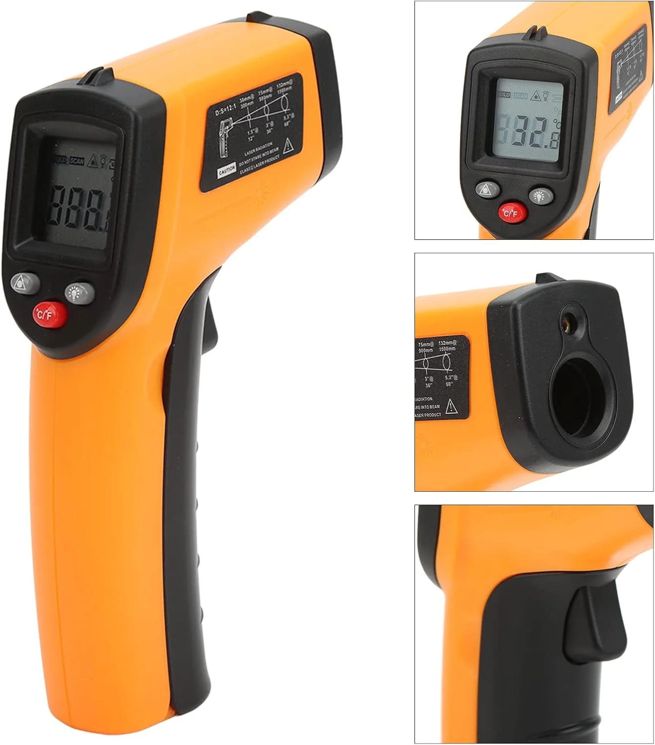 دماسنج مادون قرمز، دماسنج لیزری دیجیتال دستی بادوام، برای پخت و پز دماسنج مادون قرمز، دماسنج لیزری دیجیتال دستی بادوام، برای پخت و پز