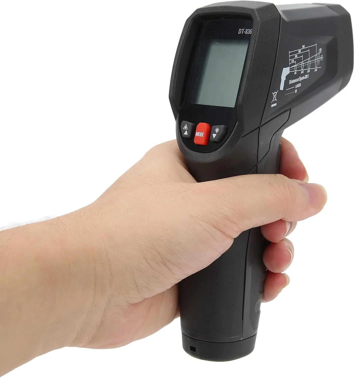 دماسنج مادون قرمز حلقوی DT-836، دماسنج لیزری صنعتی، برای بازرسی ایمنی دماسنج مادون قرمز حلقوی DT-836، دماسنج لیزری صنعتی، برای بازرسی ایمنی