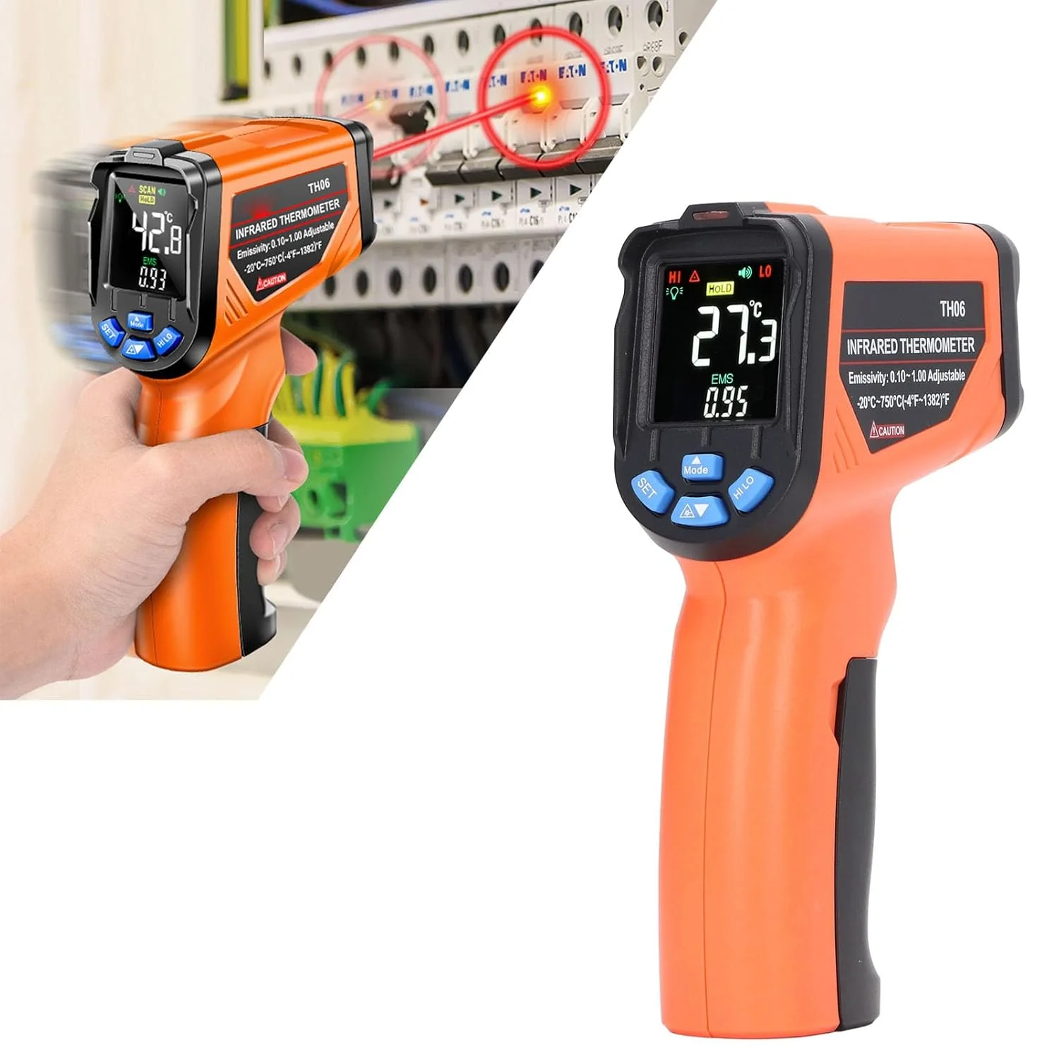 ترمومتر لیزری دیجیتال کیکومی، کاربری آسان، بدنه ABS با قابلیت تنظیم هشدار برای ایمنی مواد غذایی ترمومتر لیزری دیجیتال کیکومی، کاربری آسان، بدنه ABS با قابلیت تنظیم هشدار برای ایمنی مواد غذایی