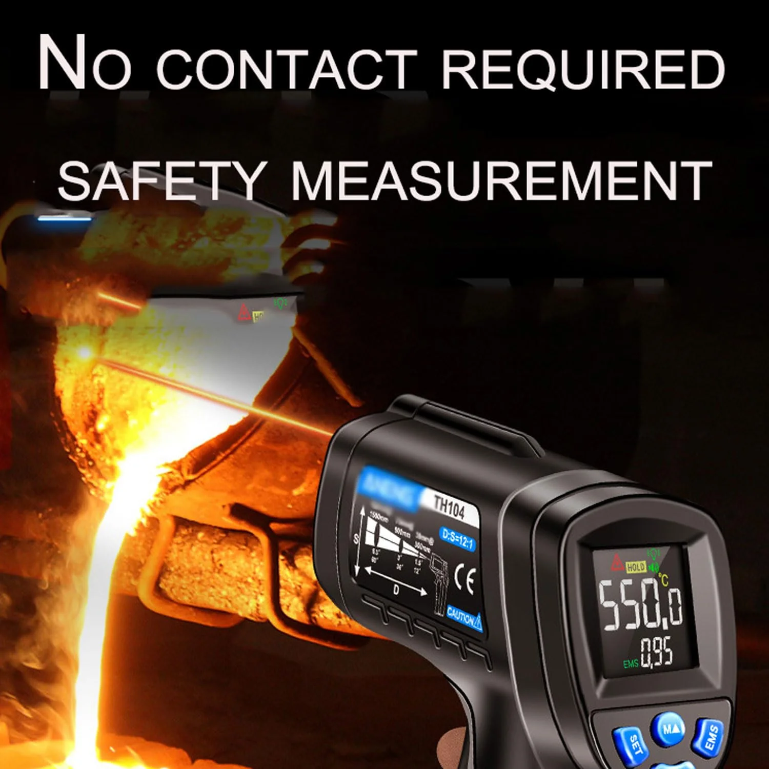 دماسنج سنسور JOSBY، دماسنج حرارتی دستی، ضریب انتشار قابل تنظیم و قابل تغییر، اعلان باتری کم و خاموش شدن خودکار در 20 ثانیه، برای پخت و پز، فر پیتزا، گریل دماسنج سنسور JOSBY، دماسنج حرارتی دستی، ضریب انتشار قابل تنظیم و قابل تغییر، اعلان باتری کم و خاموش شدن خودکار در 20 ثانیه، برای پخت و پز، فر پیتزا، گریل