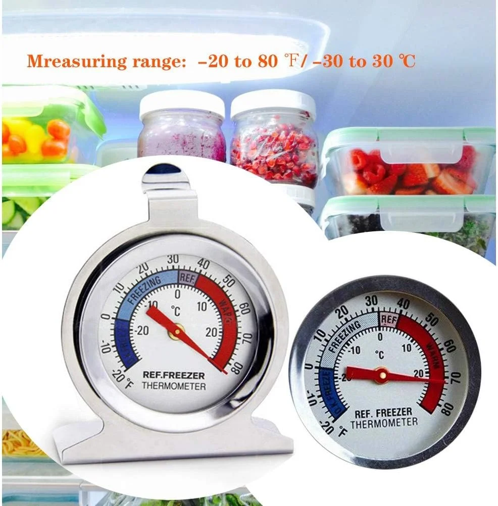 ECVV بسته 6 عددی دماسنج یخچال و فریزر استیل با صفحه بزرگ، دماسنج آلارم دار یخچال و فریزر، اندازه گیری دمای داخلی، مناسب برای خانه، آشپزخانه، رستوران ها - نقره ای ECVV بسته 6 عددی دماسنج یخچال و فریزر استیل با صفحه بزرگ، دماسنج آلارم دار یخچال و فریزر، اندازه گیری دمای داخلی، مناسب برای خانه، آشپزخانه، رستوران ها - نقره ای