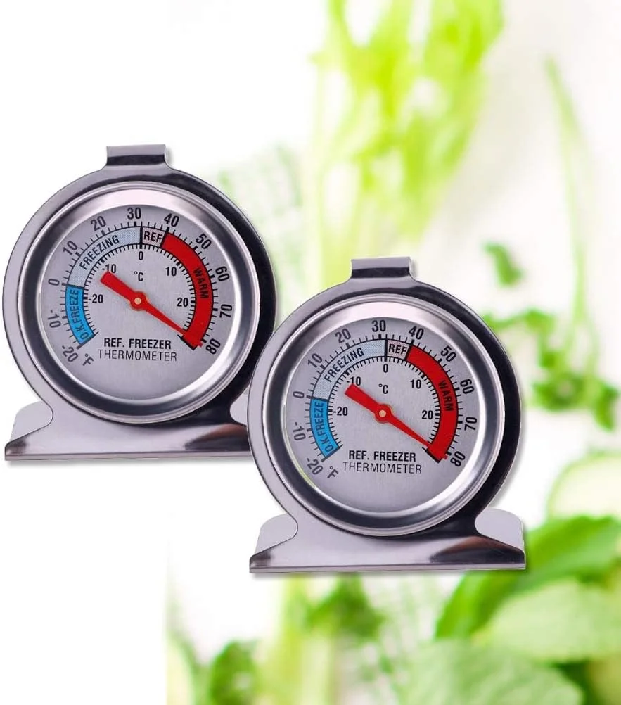 ECVV بسته 6 عددی دماسنج یخچال و فریزر استیل با صفحه بزرگ، دماسنج آلارم دار یخچال و فریزر، اندازه گیری دمای داخلی، مناسب برای خانه، آشپزخانه، رستوران ها - نقره ای ECVV بسته 6 عددی دماسنج یخچال و فریزر استیل با صفحه بزرگ، دماسنج آلارم دار یخچال و فریزر، اندازه گیری دمای داخلی، مناسب برای خانه، آشپزخانه، رستوران ها - نقره ای