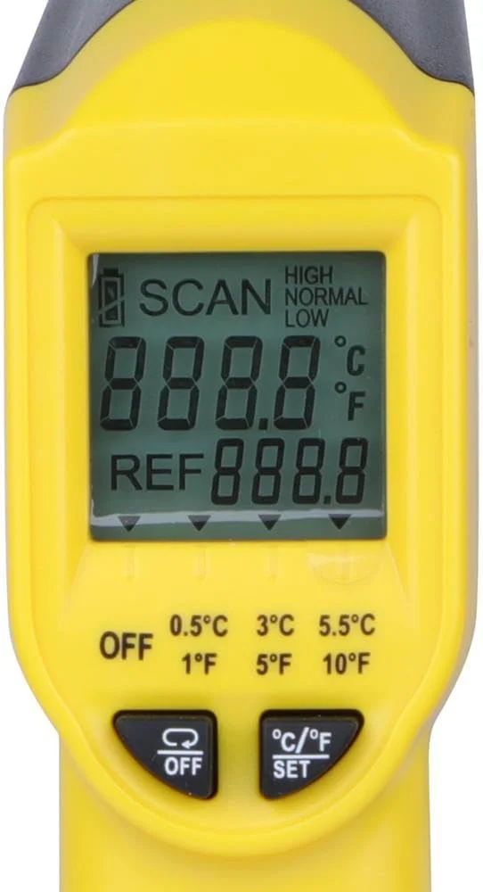 دماسنج مادون قرمز دیجیتال Stht0-77365 - 38C-520C، مشکی/زرد