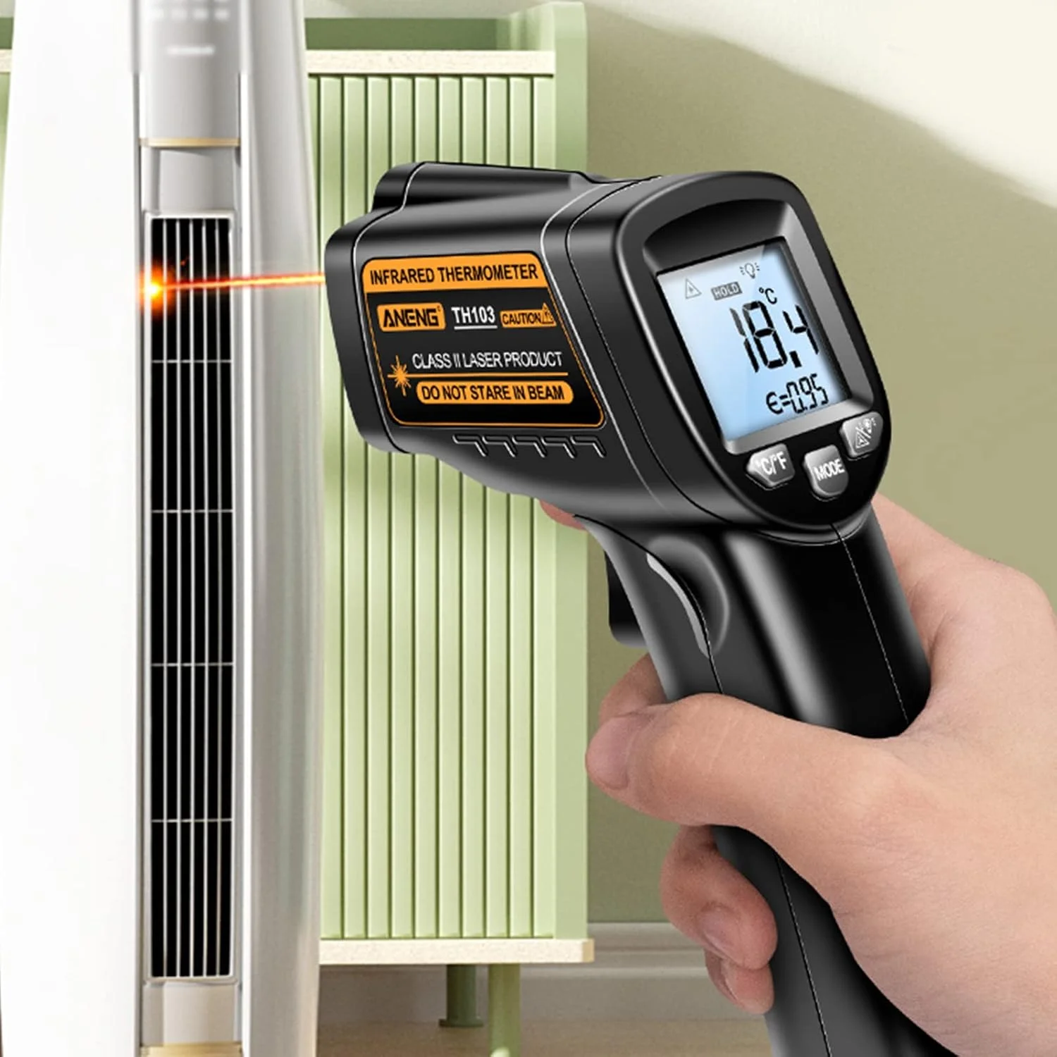 دماسنج مادون قرمز Newwyt، تفنگ لیزری اندازه گیری دما - دماسنج لیزری غیر تماسی با دمای بالا برای فر، اجاق گاز، مصارف صنعتی، پلاستیک مشکی