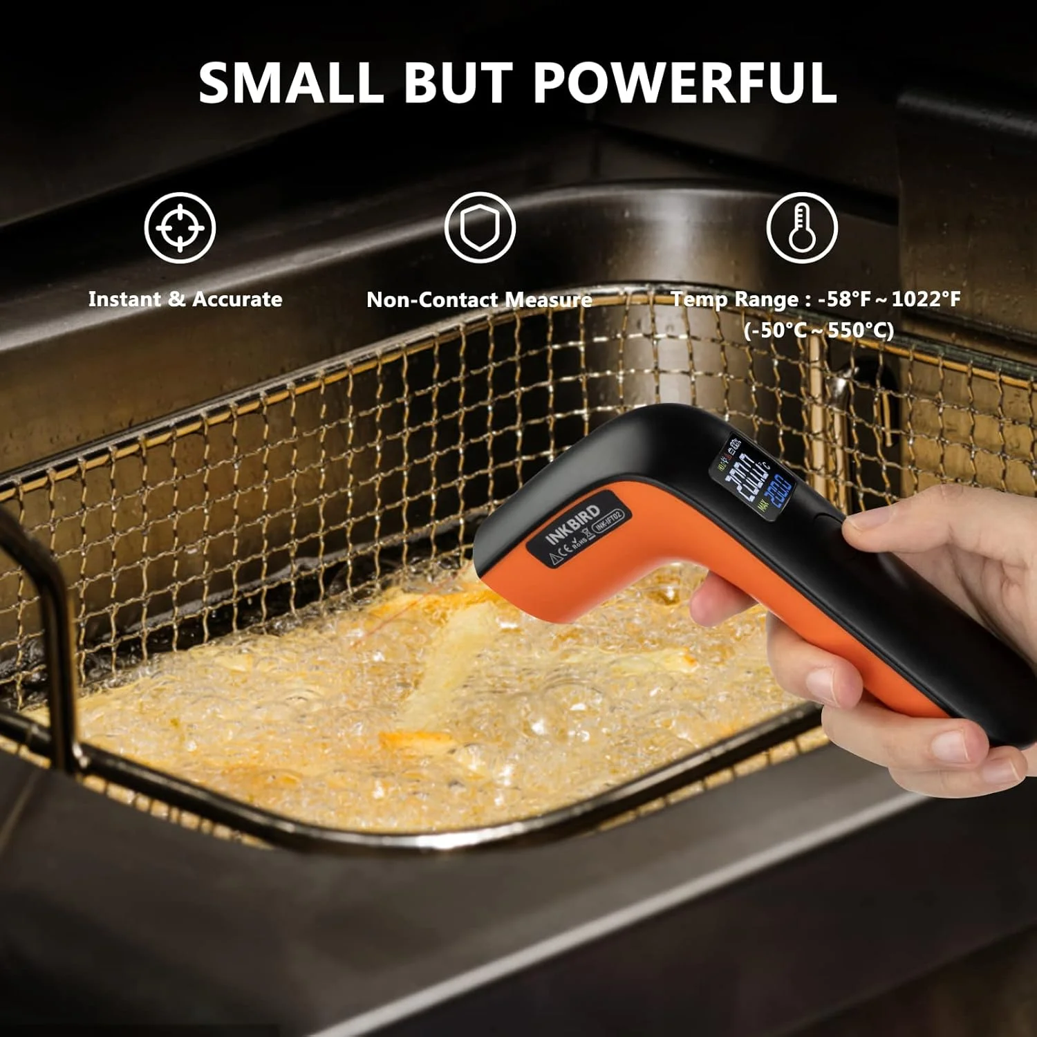 دماسنج مادون قرمز دیجیتال INKBIRD مدل INK-IFT02، دماسنج صنعتی غیر تماسی، دماسنج لیزری IR، نمایشگر ℃، خواندن سریع 0.5 ثانیه ای خاموش شدن خودکار عملکرد تک کلید برای کباب کردن، نگهداری خودرو دماسنج مادون قرمز دیجیتال INKBIRD مدل INK-IFT02، دماسنج صنعتی غیر تماسی، دماسنج لیزری IR، نمایشگر ℃، خواندن سریع 0.5 ثانیه ای خاموش شدن خودکار عملکرد تک کلید برای کباب کردن، نگهداری خودرو