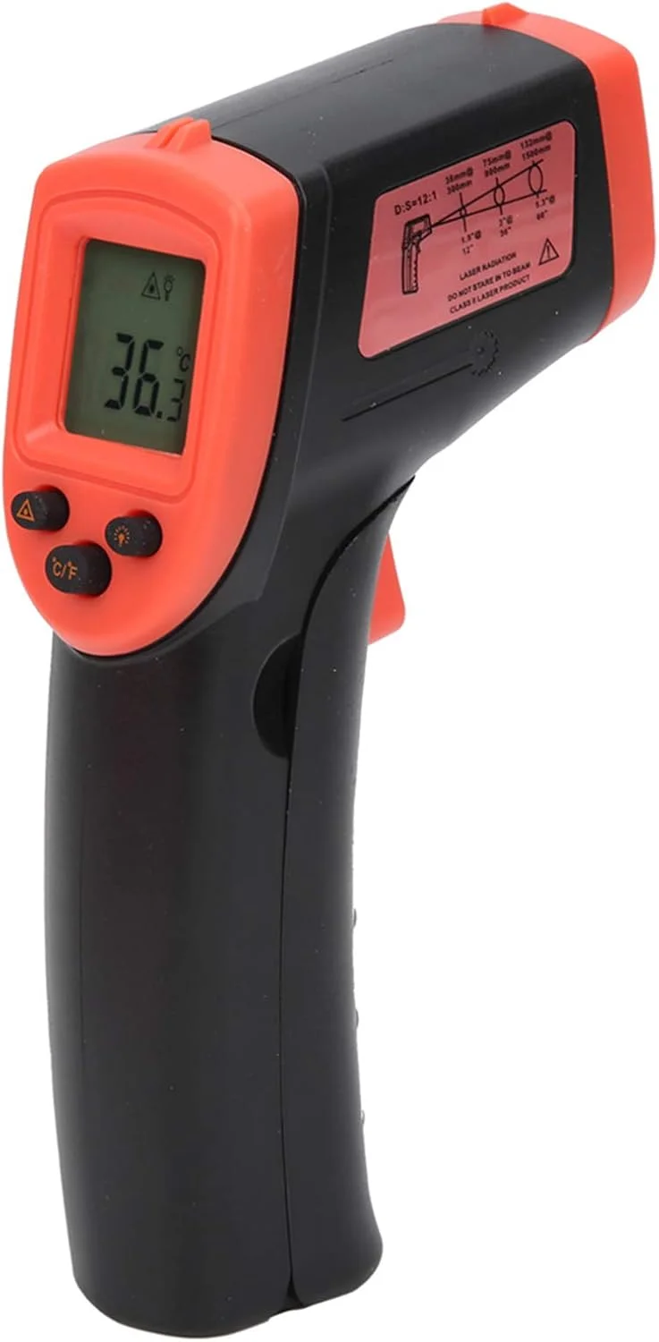دماسنج غیر تماسی مدل HW600، دماسنج مادون قرمز غیر تماسی اشیاء، صفحه نمایش LCD دیجیتال با اندازه گیری لیزری داخلی، دماسنج های مادون قرمز (قرمز)