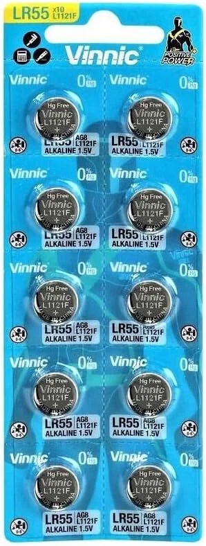 باتری آلکالاین Vinnic AG8 L1121F LR55 191 V8GA – باتری‌های دکمه‌ای بادوام برای ساعت، ماشین حساب، اسباب بازی، لیزر، ساعت، دماسنج و موارد دیگر (10 عدد)