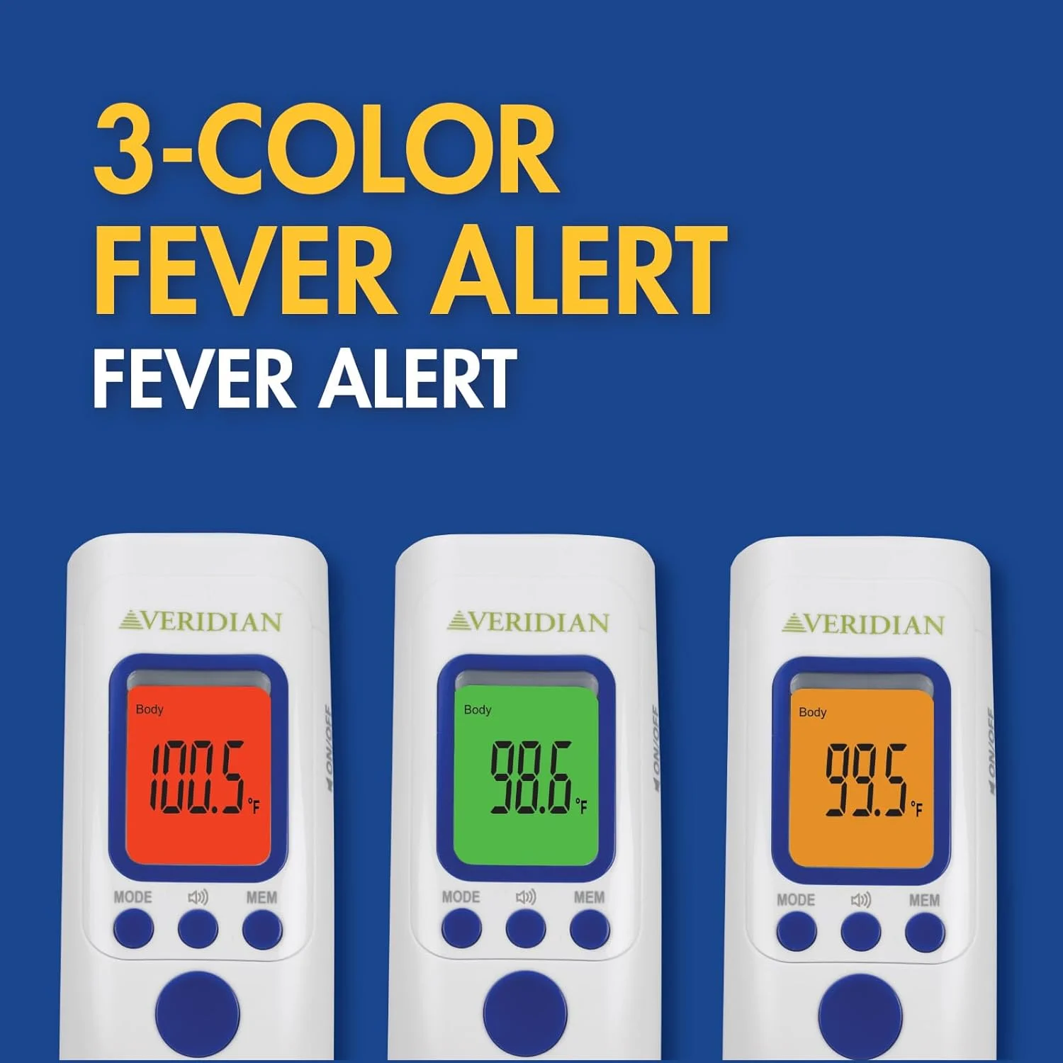 دماسنج مادون قرمز غیر تماسی Veridian Healthcare | برای کودکان و بزرگسالان | استفاده خانگی با نمایشگر هشدار تب 3 رنگ | خوانش دقیق فوری | اندازه گیری بدن، اشیاء، اتاق، فارنهایت/سانتیگراد دماسنج مادون قرمز غیر تماسی Veridian Healthcare | برای کودکان و بزرگسالان | استفاده خانگی با نمایشگر هشدار تب 3 رنگ | خوانش دقیق فوری | اندازه گیری بدن، اشیاء، اتاق، فارنهایت/سانتیگراد