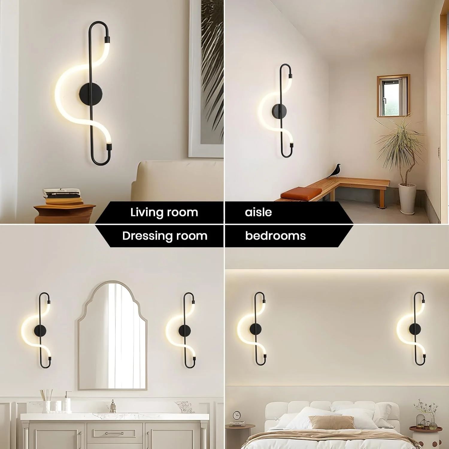 چراغ دیواری ال ای دی مدرن یاتای، چراغ دیواری مستطیلی مینیمالیستی 12 وات با کنترل سوئیچ، آباژور اکریلیک و فلزی 3000K-6000K برای اتاق خواب، راهرو، اتاق غذاخوری، کنار آینه، مشکی، 60 سانتی متر چراغ دیواری ال ای دی مدرن یاتای، چراغ دیواری مستطیلی مینیمالیستی 12 وات با کنترل سوئیچ، آباژور اکریلیک و فلزی 3000K-6000K برای اتاق خواب، راهرو، اتاق غذاخوری، کنار آینه، مشکی، 60 سانتی متر