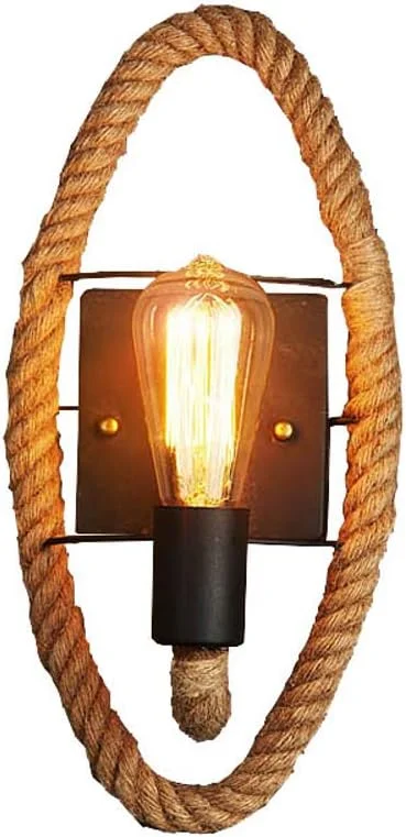 چراغ دیواری طنابی کنفی، دیوارکوب آهنی طرح قدیمی، چراغ دیواری بادی صنعتی آمریکایی، چراغ خواب خلاقانه کنار تخت 19 * 40 سانتی متر چراغ دیواری طنابی کنفی، دیوارکوب آهنی طرح قدیمی، چراغ دیواری بادی صنعتی آمریکایی، چراغ خواب خلاقانه کنار تخت 19 * 40 سانتی متر