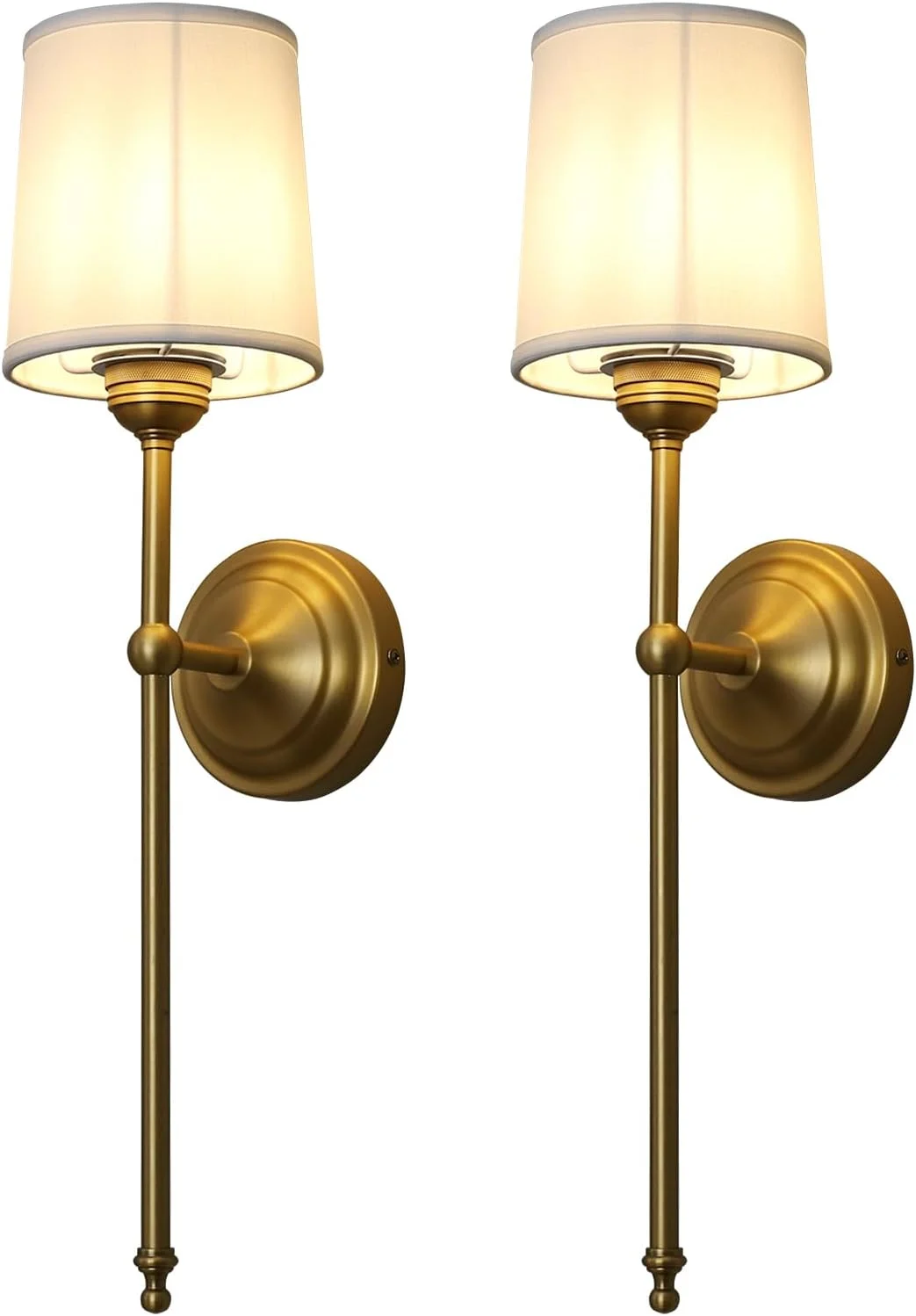 ست دو عددی چراغ دیواری دکوراتیو، روشنایی دیوارکوب داخلی، چراغ خواب کنار تختی با کلاهک پارچه ای برای اتاق خواب، مطالعه (سفید) ست دو عددی چراغ دیواری دکوراتیو، روشنایی دیوارکوب داخلی، چراغ خواب کنار تختی با کلاهک پارچه ای برای اتاق خواب، مطالعه (سفید)