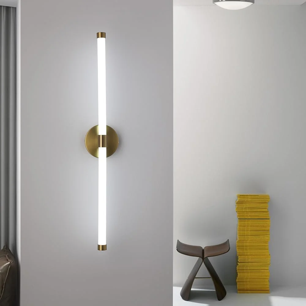 چراغ دیواری مدرن و بلند YFMYY، چراغ دیواری لوله اکریلیک، چراغ های دیواری LED طلایی، نورپردازی دیواری دکوراسیون داخلی با سه دمای رنگ برای اتاق خواب، حمام، اتاق نشیمن، آینه، میز کنار تخت چراغ دیواری مدرن و بلند YFMYY، چراغ دیواری لوله اکریلیک، چراغ های دیواری LED طلایی، نورپردازی دیواری دکوراسیون داخلی با سه دمای رنگ برای اتاق خواب، حمام، اتاق نشیمن، آینه، میز کنار تخت