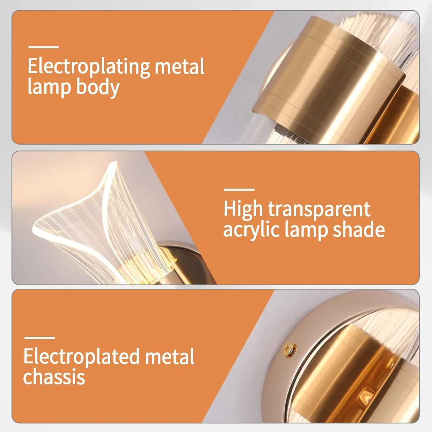 چراغ دیواری مدرن اتاق خواب YATAI، چراغ دیواری ساده طلایی LED با صفحه راهنمای نور، چراغ دیواری آکریلیک دیمر پذیر برای اتاق نشیمن، راهرو، اتاق خواب، پله ها، 10 وات چراغ دیواری مدرن اتاق خواب YATAI، چراغ دیواری ساده طلایی LED با صفحه راهنمای نور، چراغ دیواری آکریلیک دیمر پذیر برای اتاق نشیمن، راهرو، اتاق خواب، پله ها، 10 وات