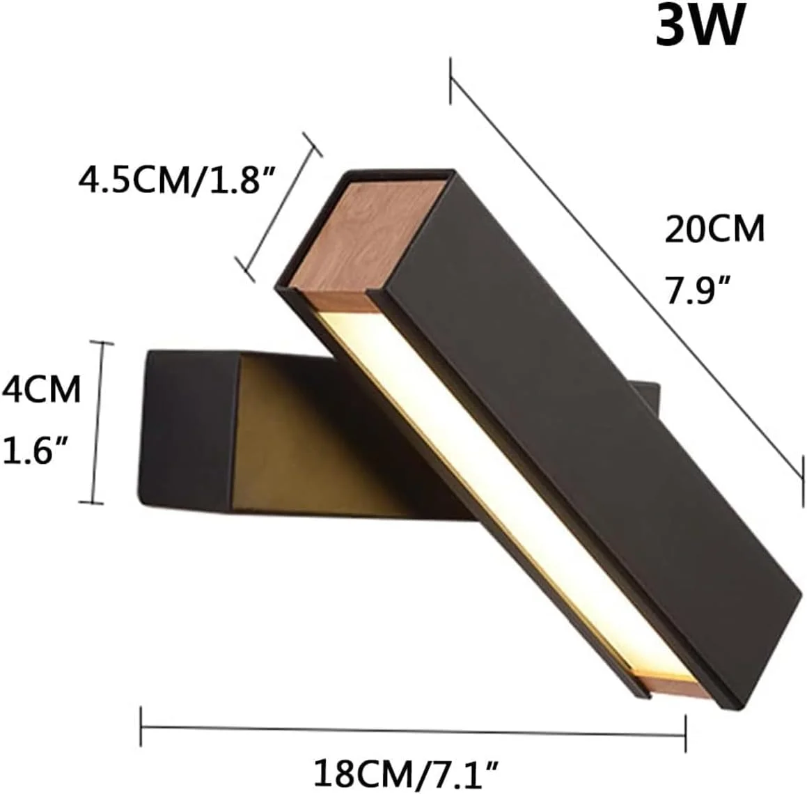 چراغ دیواری چوبی با نور گرم (3000K)، چراغ دیواری LED مدرن و ساده کنار تختی، چراغ دیواری چوبی قابل چرخش 270 درجه، قابل نصب روی دیوار یا سقف، مناسب برای اتاق نشیمن، مشکی چراغ دیواری چوبی با نور گرم (3000K)، چراغ دیواری LED مدرن و ساده کنار تختی، چراغ دیواری چوبی قابل چرخش 270 درجه، قابل نصب روی دیوار یا سقف، مناسب برای اتاق نشیمن، مشکی
