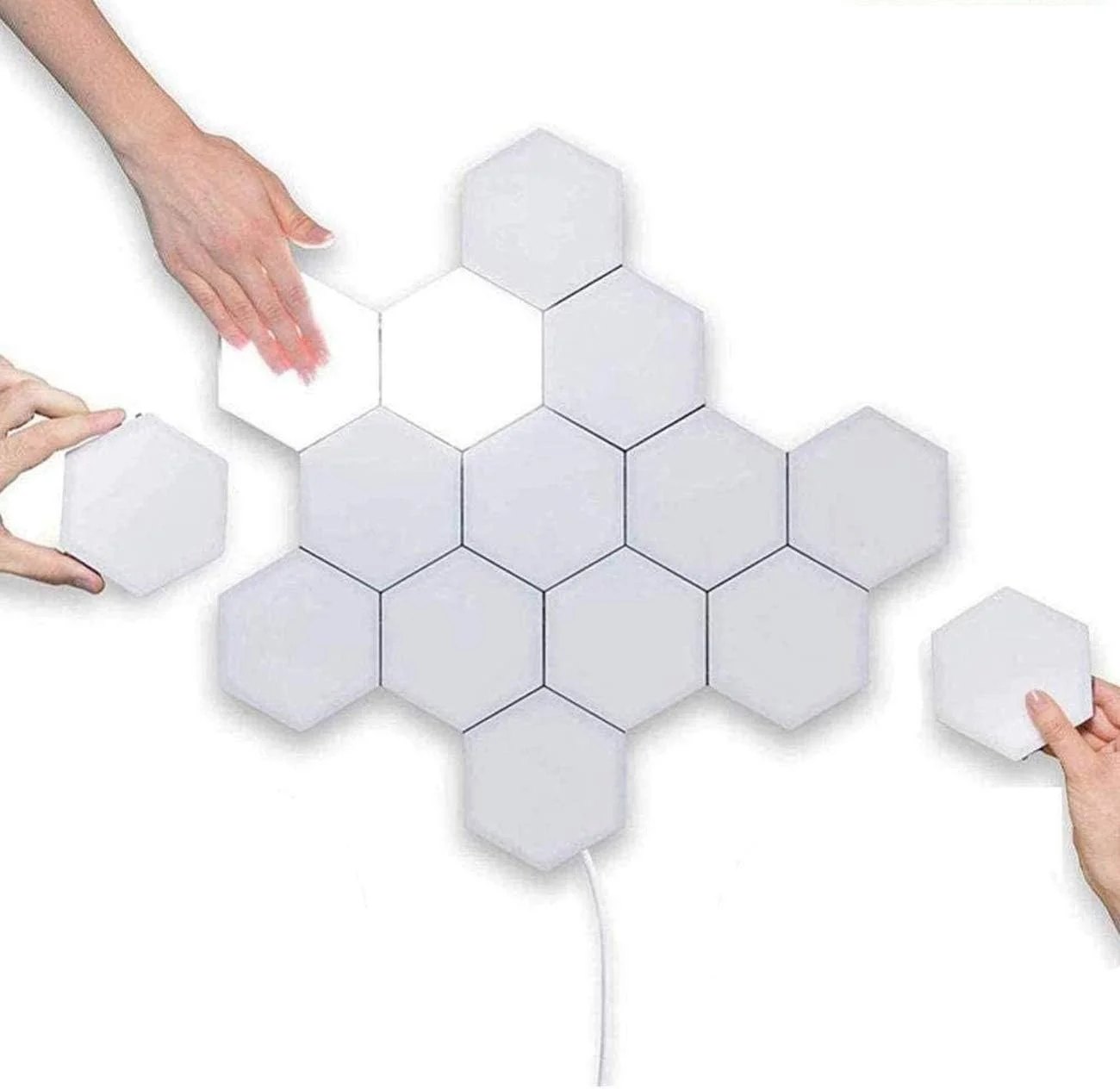 چراغ دیواری لمسی ماژولار شش ضلعی SYOSI، چراغ دیواری مدرن و هوشمند LED، چراغ خواب پنلی برای دکوراسیون داخلی (کیت استارتر 3 عددی، بدون پایه لامپ) چراغ دیواری لمسی ماژولار شش ضلعی SYOSI، چراغ دیواری مدرن و هوشمند LED، چراغ خواب پنلی برای دکوراسیون داخلی (کیت استارتر 3 عددی، بدون پایه لامپ)