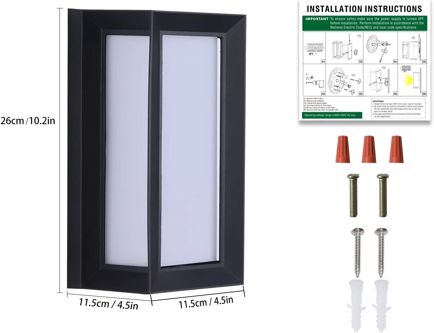 چراغهای دیواری فضای باز Sunseatop، بسته 2 عددی، چراغهای دیواری مدرن LED ایوان و پاسیو، 6000K سفید سرد، چراغهای دیواری بیرونی برای خانه، گاراژ، اتاق نشیمن، حیاط چراغهای دیواری فضای باز Sunseatop، بسته 2 عددی، چراغهای دیواری مدرن LED ایوان و پاسیو، 6000K سفید سرد، چراغهای دیواری بیرونی برای خانه، گاراژ، اتاق نشیمن، حیاط