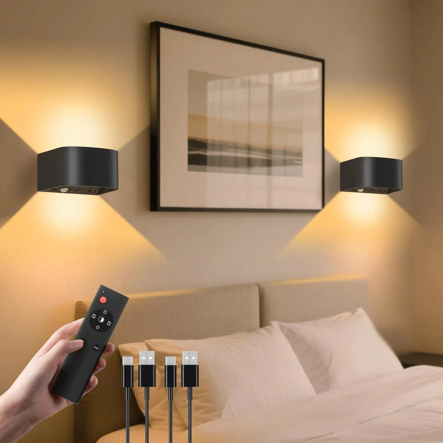 چراغ دیواری حسگر حرکتی Tobeape با باتری و کنترل از راه دور، چراغ دیواری قابل شارژ 5000 میلی آمپر ساعتی با 3 دمای رنگ، چراغ دیواری LED بی سیم برای اتاق خواب، کنار تخت و اتاق نشیمن چراغ دیواری حسگر حرکتی Tobeape با باتری و کنترل از راه دور، چراغ دیواری قابل شارژ 5000 میلی آمپر ساعتی با 3 دمای رنگ، چراغ دیواری LED بی سیم برای اتاق خواب، کنار تخت و اتاق نشیمن