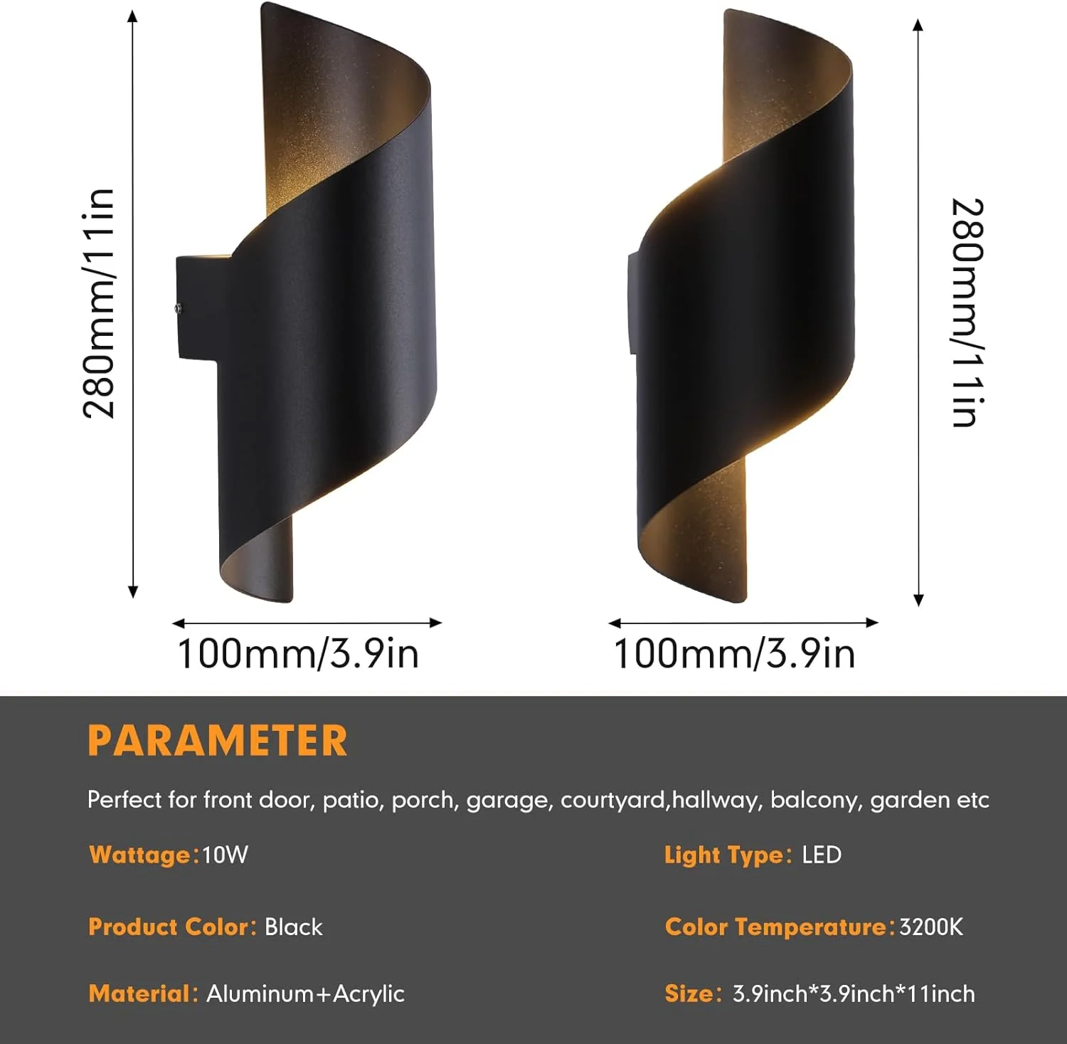 چراغ دیواری LED بیرونی، چراغ ایوان آلومینیومی مدرن مشکی، چراغ های ضد آب رو به بالا و پایین، چراغ دیواری حیاط با نور سفید گرم 3200K برای ایوان و گاراژ بیرونی چراغ دیواری LED بیرونی، چراغ ایوان آلومینیومی مدرن مشکی، چراغ های ضد آب رو به بالا و پایین، چراغ دیواری حیاط با نور سفید گرم 3200K برای ایوان و گاراژ بیرونی