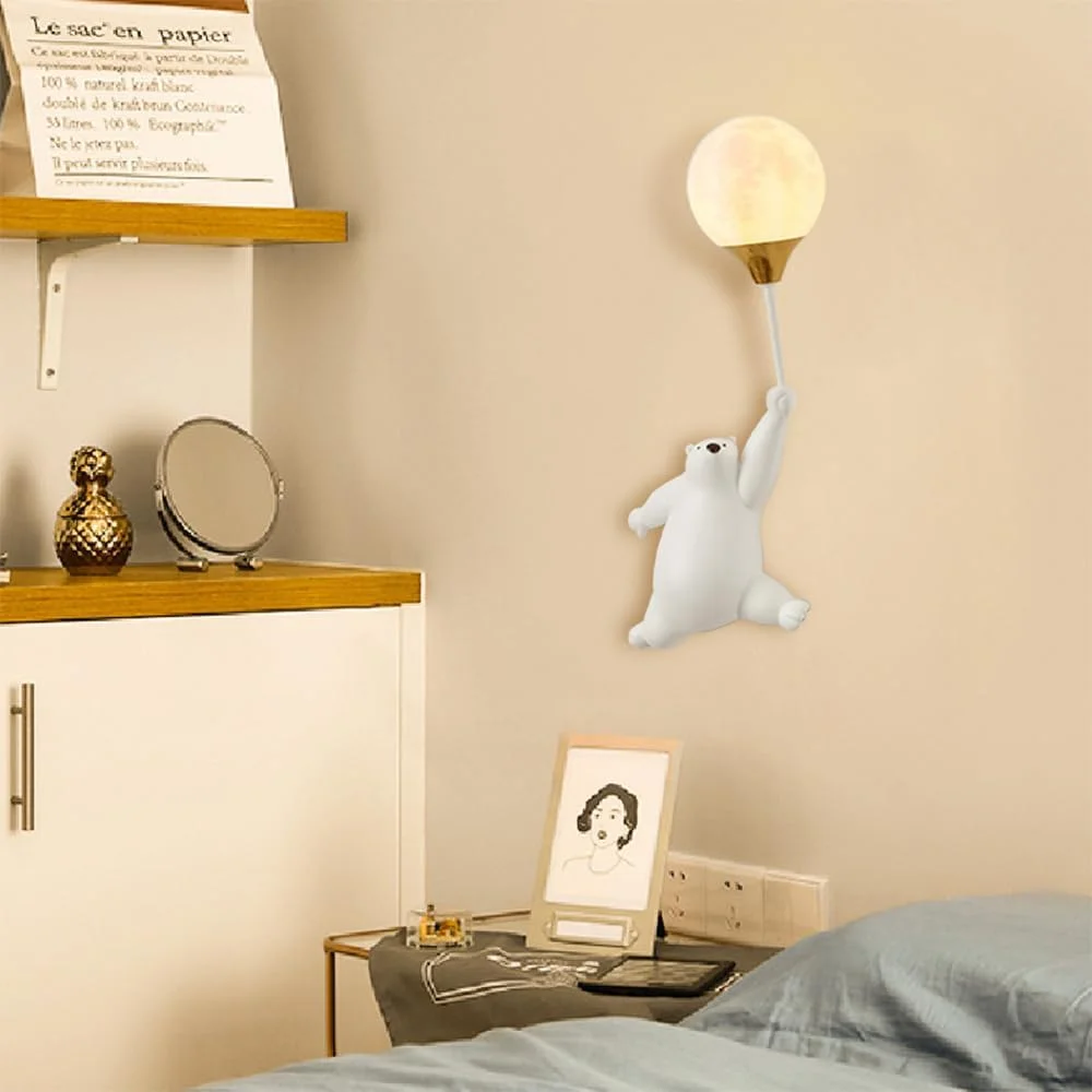 چراغ دیواری خرس کارتونی، چراغ دیواری اتاق کودک با بادکنک، چراغ دیواری پری، چراغ روشنایی دیواری G9 با سیم برای اتاق خواب دخترانه (سفید، راست) چراغ دیواری خرس کارتونی، چراغ دیواری اتاق کودک با بادکنک، چراغ دیواری پری، چراغ روشنایی دیواری G9 با سیم برای اتاق خواب دخترانه (سفید، راست)
