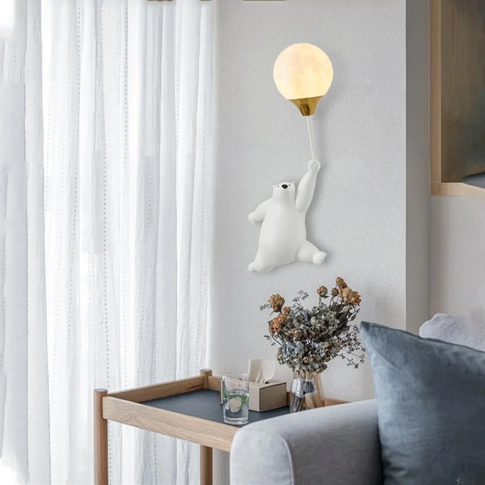 چراغ دیواری خرس کارتونی TCHAUSGZZD، چراغ دیواری اتاق کودک با بالون، چراغ روشنایی دیواری پری G9، شمعدان سیمی برای اتاق خواب دخترانه (سفید، راست) چراغ دیواری خرس کارتونی TCHAUSGZZD، چراغ دیواری اتاق کودک با بالون، چراغ روشنایی دیواری پری G9، شمعدان سیمی برای اتاق خواب دخترانه (سفید، راست)