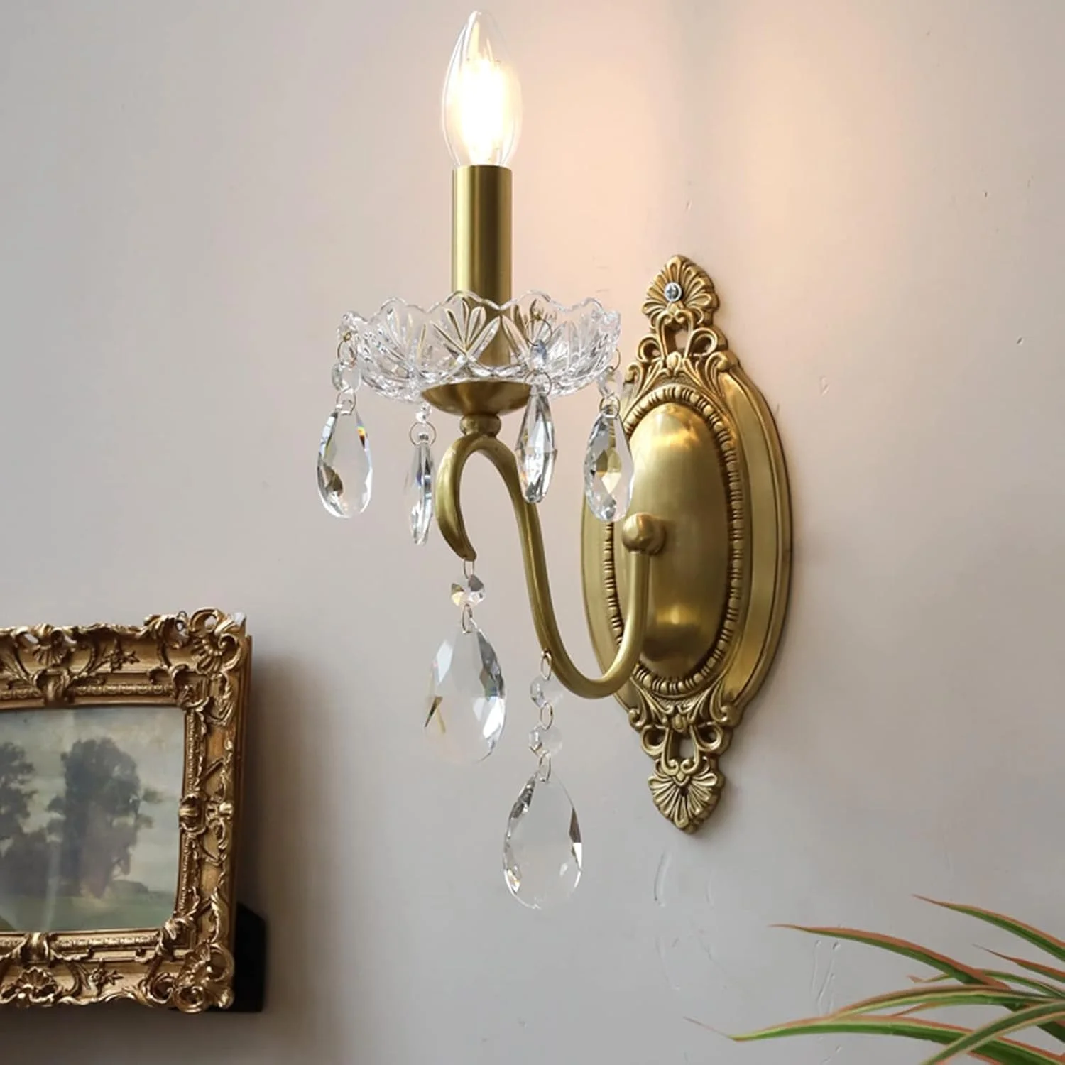 چراغ دیواری داخلی SUNESA، چراغ دیواری کریستالی وینتیج، چراغ دیواری مسی برای کنار تخت اتاق خواب، راهرو، راه پله چراغ دیواری داخلی SUNESA، چراغ دیواری کریستالی وینتیج، چراغ دیواری مسی برای کنار تخت اتاق خواب، راهرو، راه پله