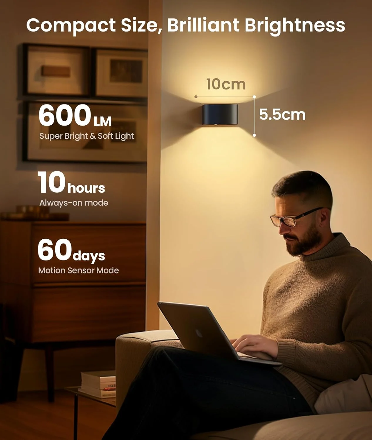 چراغ دیواری حسگر حرکتی Tobeape با باتری و کنترل از راه دور، چراغ دیواری قابل شارژ 5000 میلی آمپر ساعتی با 3 دمای رنگ، چراغ دیواری LED بی سیم برای اتاق خواب، کنار تخت و اتاق نشیمن چراغ دیواری حسگر حرکتی Tobeape با باتری و کنترل از راه دور، چراغ دیواری قابل شارژ 5000 میلی آمپر ساعتی با 3 دمای رنگ، چراغ دیواری LED بی سیم برای اتاق خواب، کنار تخت و اتاق نشیمن