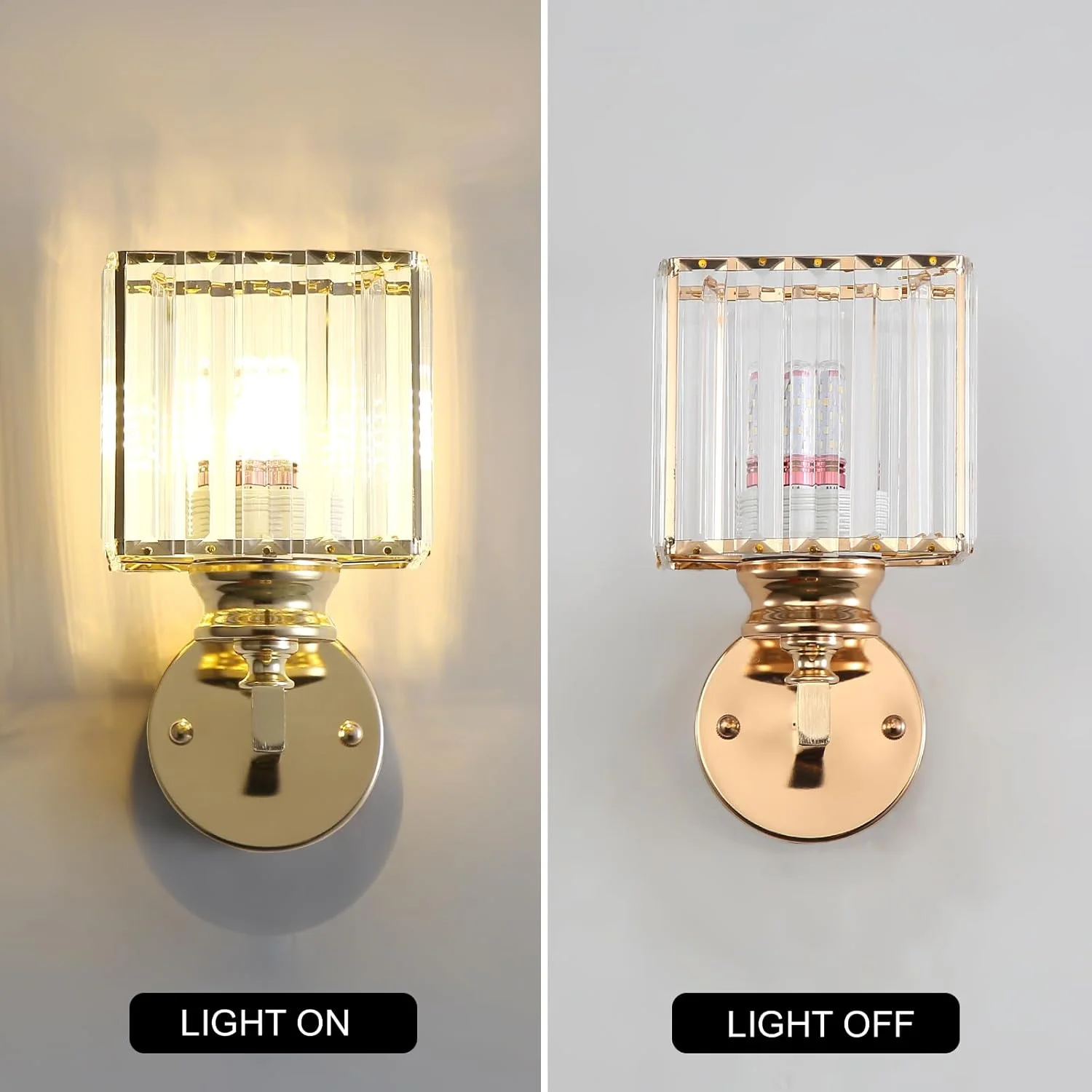 چراغ دیواری کریستالی مدرن، چراغ دیواری کریستالی طلایی E27، برای نورپردازی کنار تخت اتاق خواب، اتاق نشیمن، اتاق غذاخوری، راهرو چراغ دیواری کریستالی مدرن، چراغ دیواری کریستالی طلایی E27، برای نورپردازی کنار تخت اتاق خواب، اتاق نشیمن، اتاق غذاخوری، راهرو