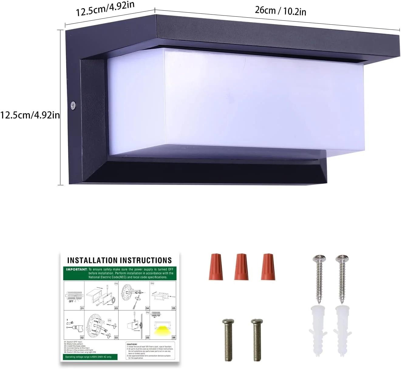 چراغ های دیواری فضای باز sunseatop، بسته 2 عددی چراغ دیواری مشکی ضد آب IP65 3000K چراغ های بیرونی سفید گرم نصب شده روی دیوار چراغ های بیرونی برای خانه باغ حمام جلویی گاراژ چراغ های دیواری فضای باز sunseatop، بسته 2 عددی چراغ دیواری مشکی ضد آب IP65 3000K چراغ های بیرونی سفید گرم نصب شده روی دیوار چراغ های بیرونی برای خانه باغ حمام جلویی گاراژ
