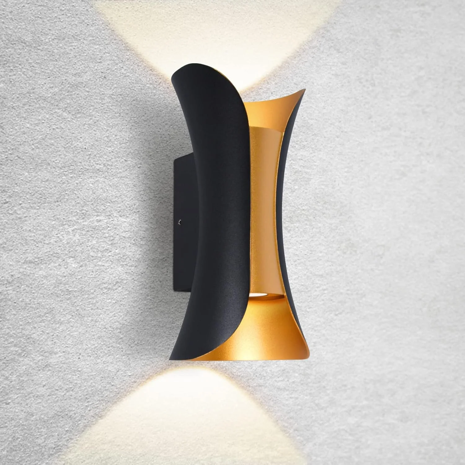 چراغ دیواری ال ای دی 10 وات آلومینیومی مشکی بالا پایین ضد آب مناسب فضای داخلی و خارجی برای اتاق نشیمن، اتاق خواب، دفتر کار، باغ و ایوان (سفید گرم، 3000K) چراغ دیواری ال ای دی 10 وات آلومینیومی مشکی بالا پایین ضد آب مناسب فضای داخلی و خارجی برای اتاق نشیمن، اتاق خواب، دفتر کار، باغ و ایوان (سفید گرم، 3000K)