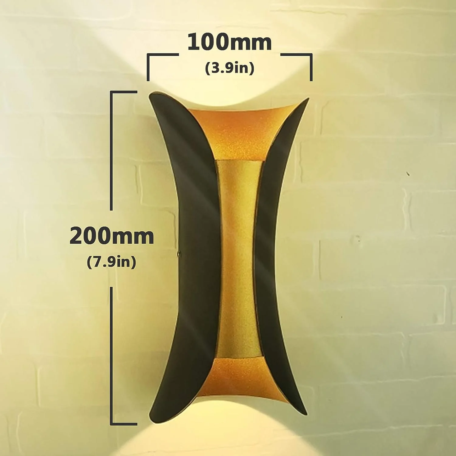 چراغ دیواری ال ای دی 10 وات آلومینیومی مشکی بالا پایین ضد آب مناسب فضای داخلی و خارجی برای اتاق نشیمن، اتاق خواب، دفتر کار، باغ و ایوان (سفید گرم، 3000K) چراغ دیواری ال ای دی 10 وات آلومینیومی مشکی بالا پایین ضد آب مناسب فضای داخلی و خارجی برای اتاق نشیمن، اتاق خواب، دفتر کار، باغ و ایوان (سفید گرم، 3000K)