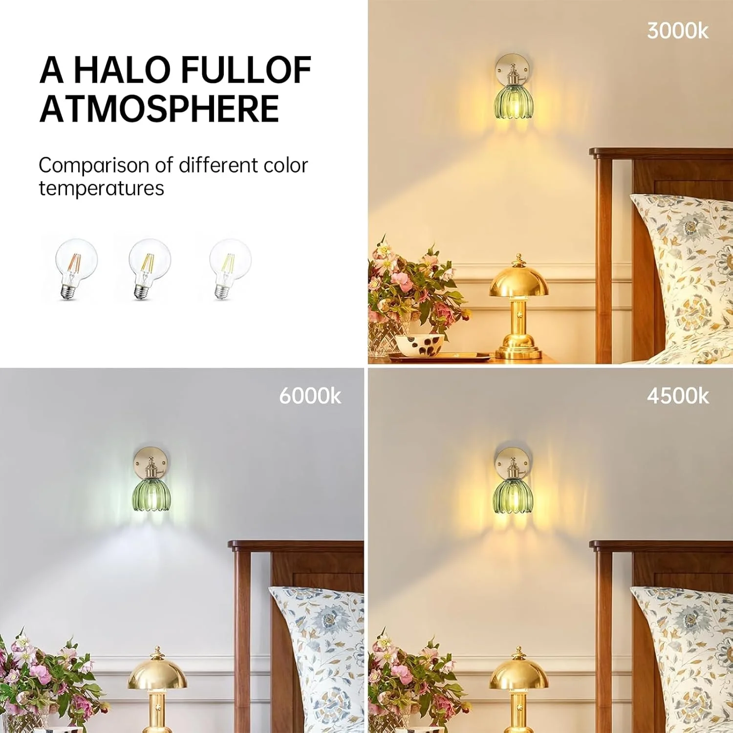 چراغ دیواری مدرن وینتیج با یک لامپ و شیشه لاله سبز، چراغ دیواری برنجی قابل تنظیم 180 درجه با کلید برای کنار تخت، اتاق خواب و ورودی چراغ دیواری مدرن وینتیج با یک لامپ و شیشه لاله سبز، چراغ دیواری برنجی قابل تنظیم 180 درجه با کلید برای کنار تخت، اتاق خواب و ورودی