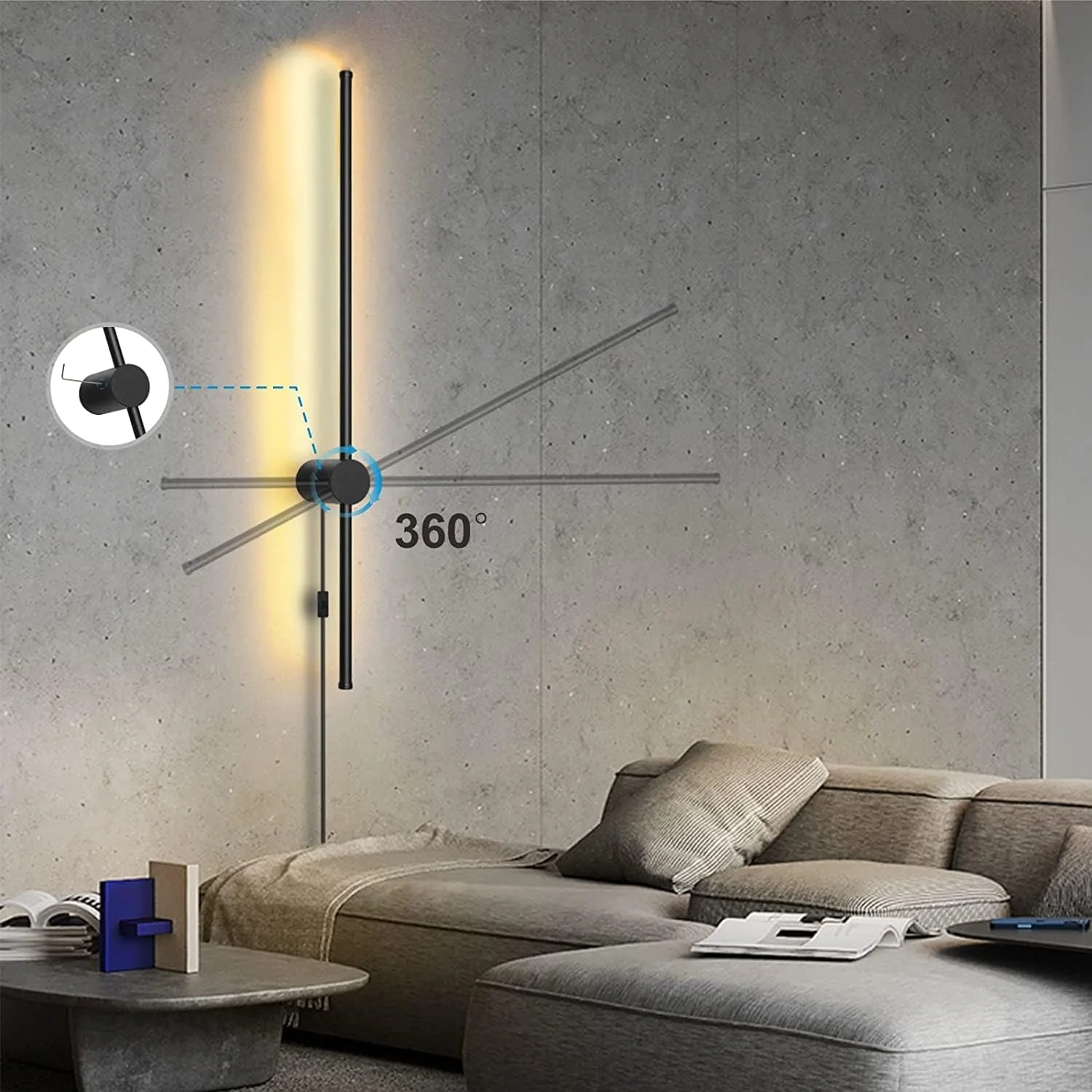 چراغ دیواری ال ای دی بلند Redare، چراغ دیواری مدرن، 15 وات 100 سانتی متر سفید گرم مشکی، چراغ دیواری خطی مینیمالیستی با سیم دوشاخه بریتانیایی و کلید روشن/خاموش برای اتاق نشیمن، اتاق خواب، راهرو چراغ دیواری ال ای دی بلند Redare، چراغ دیواری مدرن، 15 وات 100 سانتی متر سفید گرم مشکی، چراغ دیواری خطی مینیمالیستی با سیم دوشاخه بریتانیایی و کلید روشن/خاموش برای اتاق نشیمن، اتاق خواب، راهرو