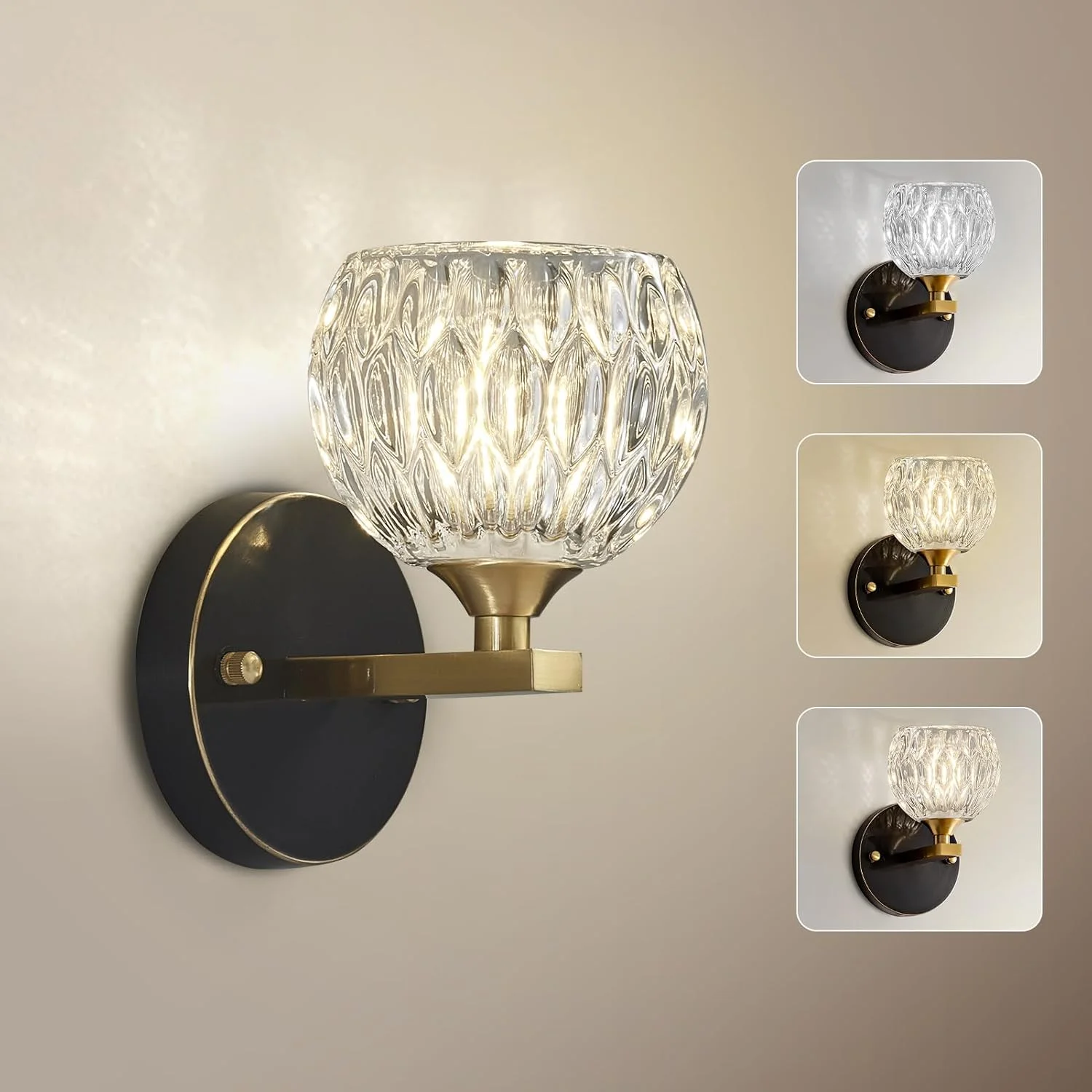 چراغ دیواری مشکی مدرن PXFLCRY، چراغ دیواری با شیشه برای فضای داخلی، چراغ دیواری برنجی عتیقه به همراه لامپ G9*1، مناسب اتاق خواب، اتاق نشیمن و حمام چراغ دیواری مشکی مدرن PXFLCRY، چراغ دیواری با شیشه برای فضای داخلی، چراغ دیواری برنجی عتیقه به همراه لامپ G9*1، مناسب اتاق خواب، اتاق نشیمن و حمام