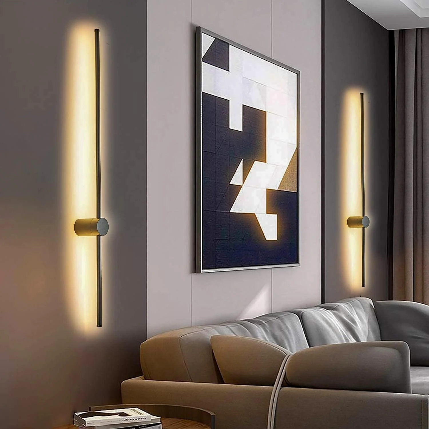 چراغ دیواری ال ای دی بلند Redare، چراغ دیواری مدرن، 15 وات 100 سانتی متر سفید گرم مشکی، چراغ دیواری خطی مینیمالیستی با سیم دوشاخه بریتانیایی و کلید روشن/خاموش برای اتاق نشیمن، اتاق خواب، راهرو چراغ دیواری ال ای دی بلند Redare، چراغ دیواری مدرن، 15 وات 100 سانتی متر سفید گرم مشکی، چراغ دیواری خطی مینیمالیستی با سیم دوشاخه بریتانیایی و کلید روشن/خاموش برای اتاق نشیمن، اتاق خواب، راهرو