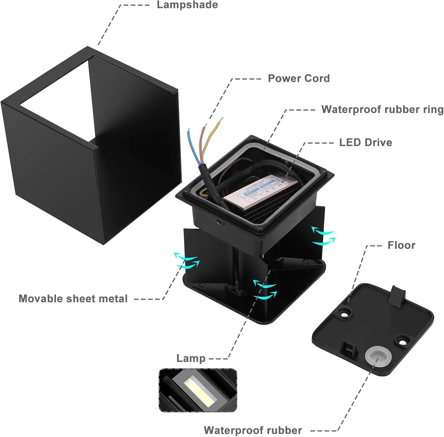 چراغ دیواری مدرن 12 وات فناز، چراغ ال ای دی با نور بالا و پایین و زاویه قابل تنظیم، آلومینیومی، ضد آب IP65، مناسب برای داخل و خارج ساختمان، حمام، اتاق خواب، راهرو، اتاق نشیمن، پله ها، باغ، مشکی 3000K چراغ دیواری مدرن 12 وات فناز، چراغ ال ای دی با نور بالا و پایین و زاویه قابل تنظیم، آلومینیومی، ضد آب IP65، مناسب برای داخل و خارج ساختمان، حمام، اتاق خواب، راهرو، اتاق نشیمن، پله ها، باغ، مشکی 3000K