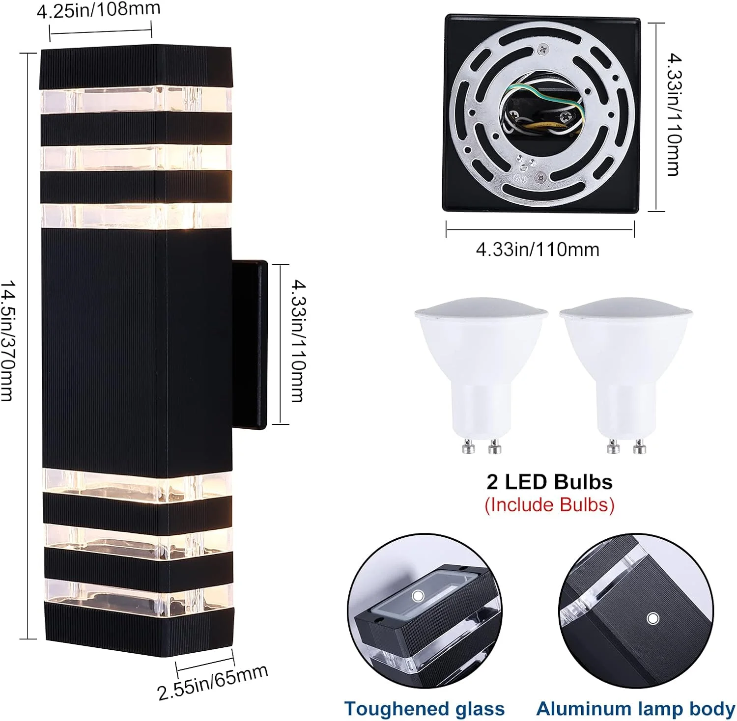 چراغ دیواری بیرونی، چراغ های ایوان مربعی LED بالا و پایین 3000K سفید گرم، چراغ دیواری مدرن آلومینیومی، چراغ های ایوان و پاسیو، چراغ بیرونی برای باغ، حیاط خلوت، گاراژ چراغ دیواری بیرونی، چراغ های ایوان مربعی LED بالا و پایین 3000K سفید گرم، چراغ دیواری مدرن آلومینیومی، چراغ های ایوان و پاسیو، چراغ بیرونی برای باغ، حیاط خلوت، گاراژ