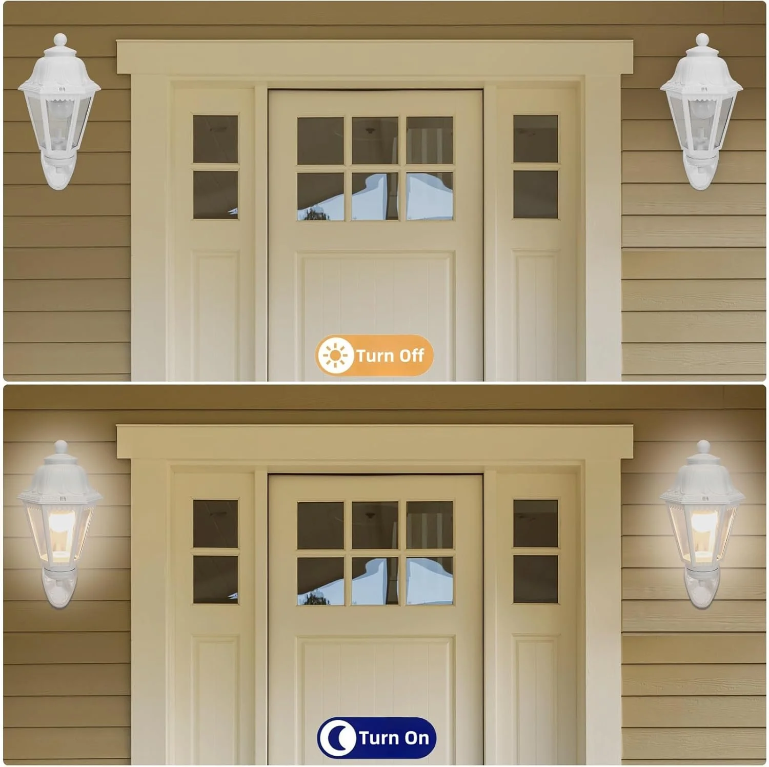 چراغ باغی بیرونی، فانوس دیواری ضدآب خارجی، چراغ ایوان با سرپیچ E27 و حباب آکریلیک، چراغ بیرونی سفید مدرن برای درب ورودی پاسیو