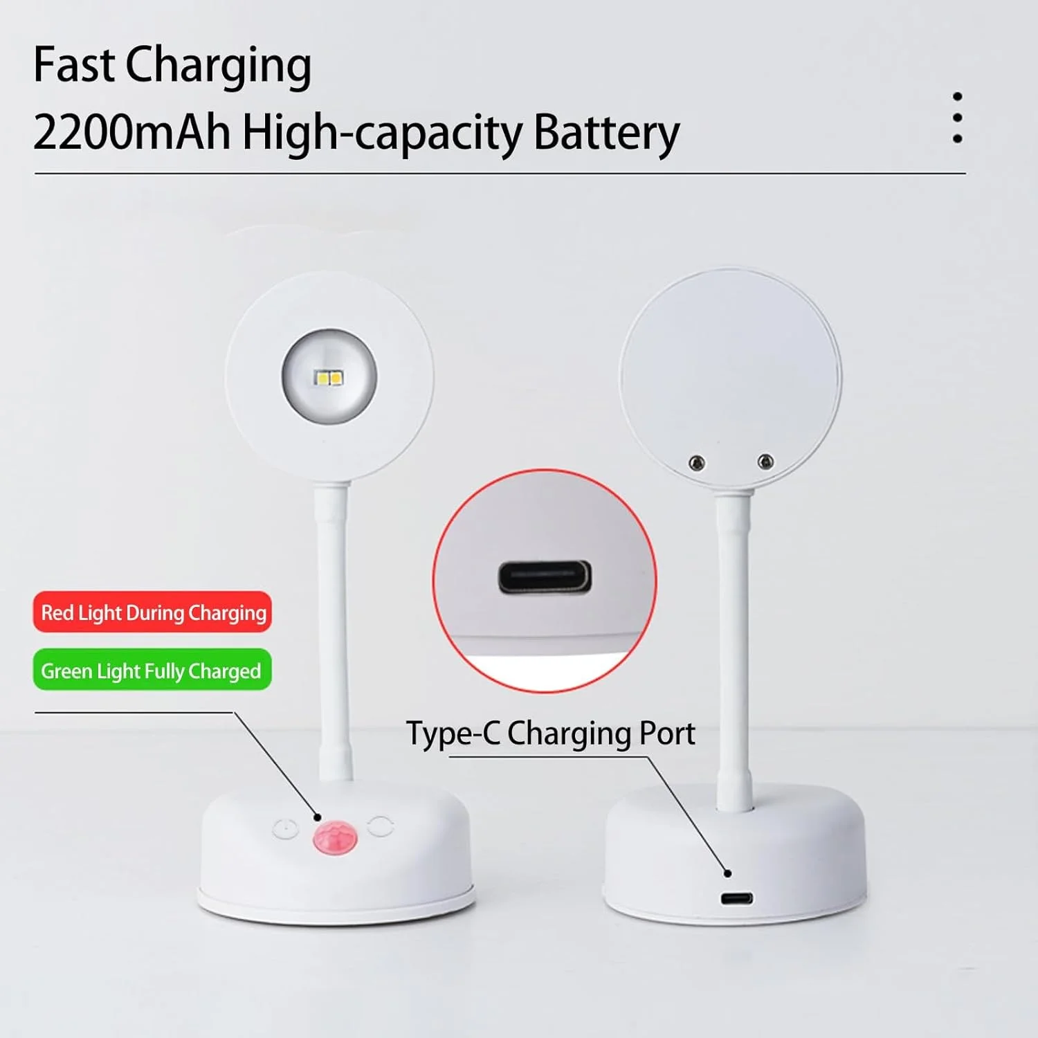 چراغ تصویر، چراغ های دیواری با باتری، چراغ تصویر حسگر حرکتی قابل شارژ با 3 حالت حسگر، چراغ دیواری چرخش 360 درجه LED برای نمایش آثار هنری، اتاق خواب، کنار تخت، راهروها (سفید)