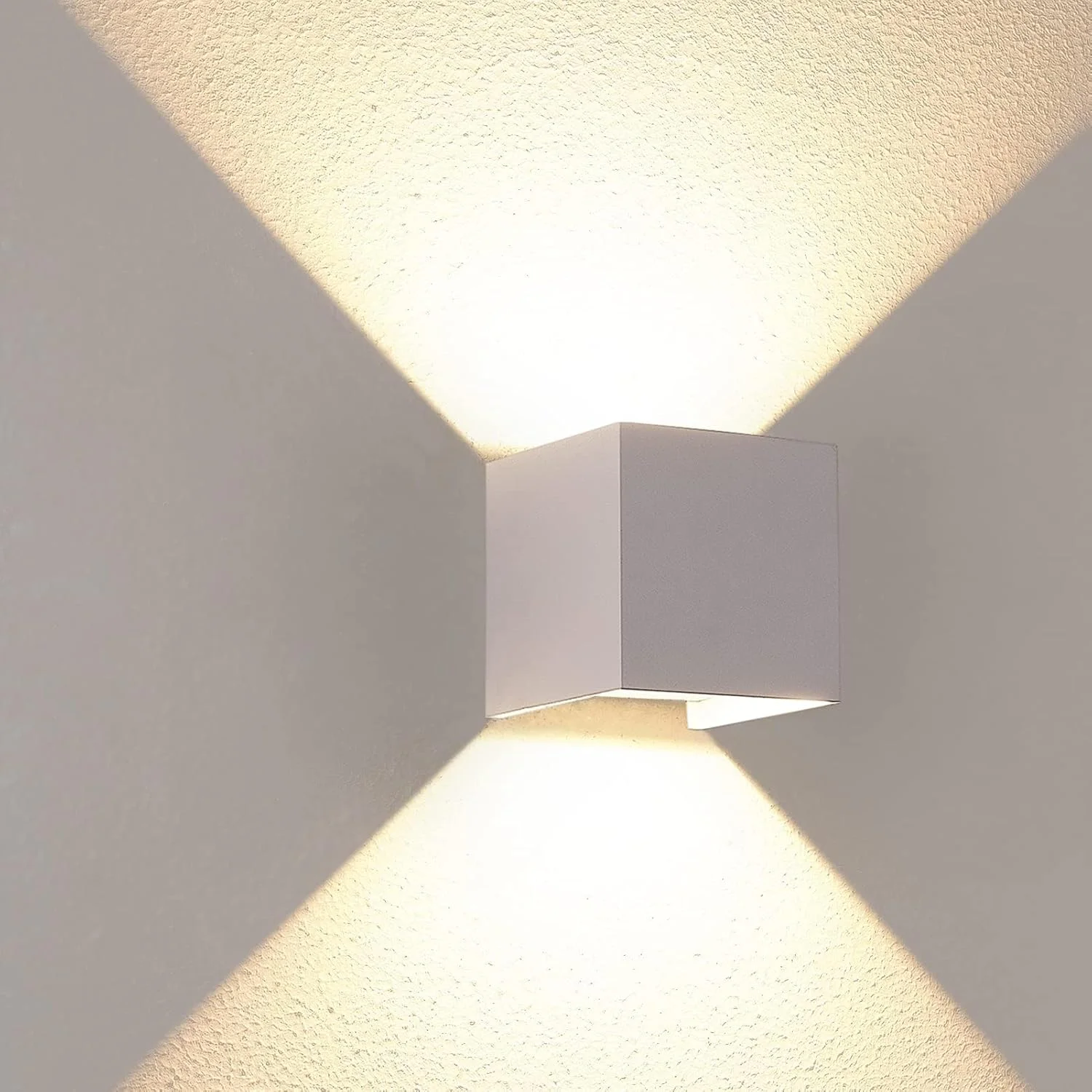 چراغ دیواری بالا و پایین LED برای اتاق نشیمن، چراغ دیواری بیرونی 12 وات IP65 3000k سفید، چراغ دیواری مربعی با پرتو قابل تنظیم، برای اتاق نشیمن، اتاق خواب، راهرو، (سفید) چراغ دیواری بالا و پایین LED برای اتاق نشیمن، چراغ دیواری بیرونی 12 وات IP65 3000k سفید، چراغ دیواری مربعی با پرتو قابل تنظیم، برای اتاق نشیمن، اتاق خواب، راهرو، (سفید)