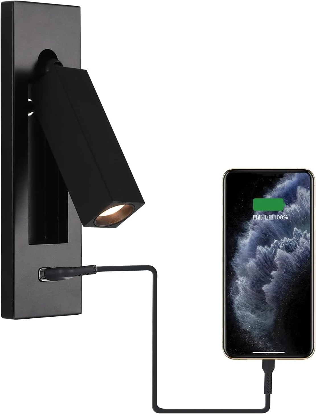 چراغ مطالعه دیواری NALACAL، چراغ مطالعه LED کنار تخت با USB و کلید، چراغ های مطالعه قابل تنظیم توکار بالای تخت، چراغ دیواری مطالعه سیم کشی شده برای اتاق خواب (مشکی) چراغ مطالعه دیواری NALACAL، چراغ مطالعه LED کنار تخت با USB و کلید، چراغ های مطالعه قابل تنظیم توکار بالای تخت، چراغ دیواری مطالعه سیم کشی شده برای اتاق خواب (مشکی)