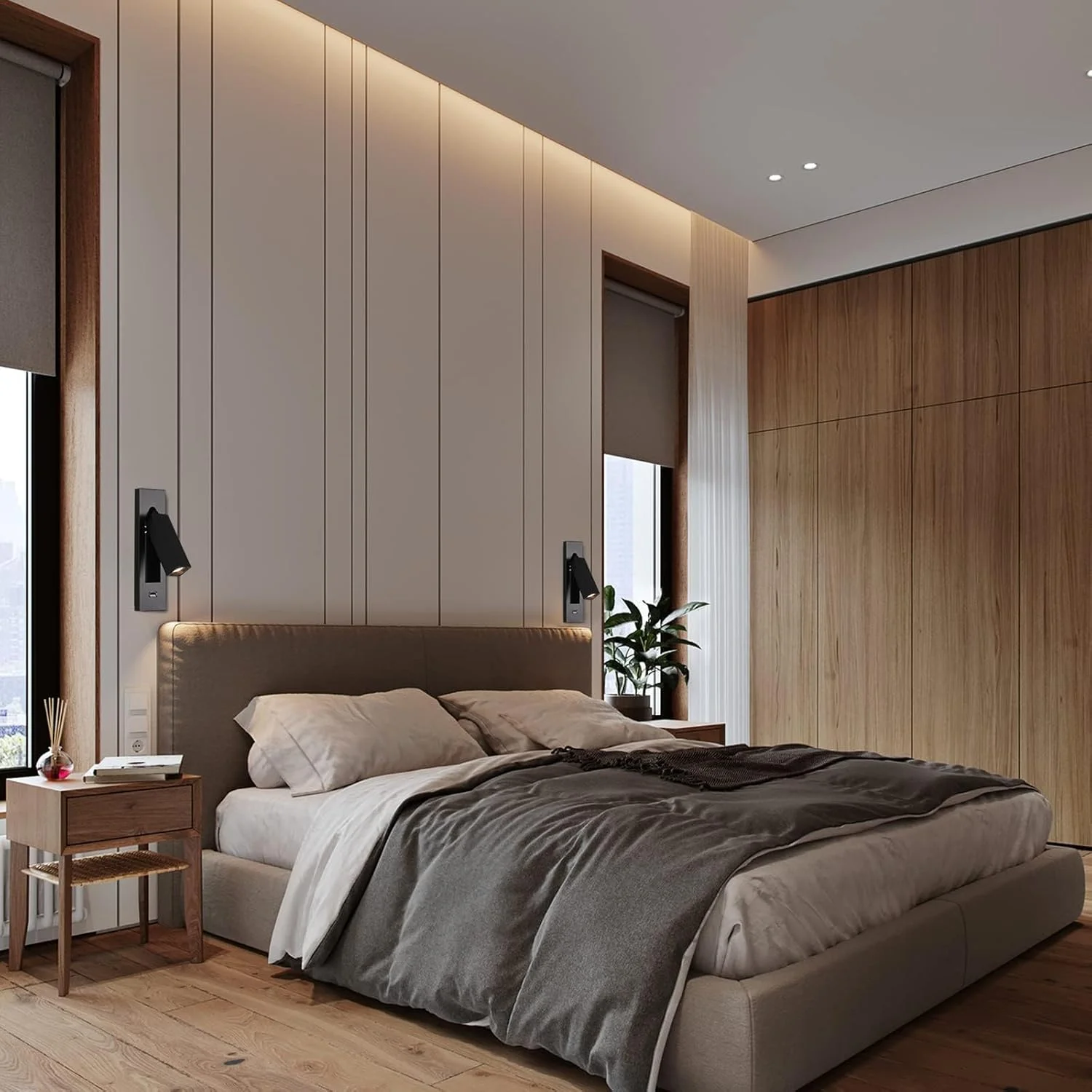 چراغ مطالعه دیواری NALACAL، چراغ مطالعه LED کنار تخت با USB و کلید، چراغ های مطالعه قابل تنظیم توکار بالای تخت، چراغ دیواری مطالعه سیم کشی شده برای اتاق خواب (مشکی) چراغ مطالعه دیواری NALACAL، چراغ مطالعه LED کنار تخت با USB و کلید، چراغ های مطالعه قابل تنظیم توکار بالای تخت، چراغ دیواری مطالعه سیم کشی شده برای اتاق خواب (مشکی)