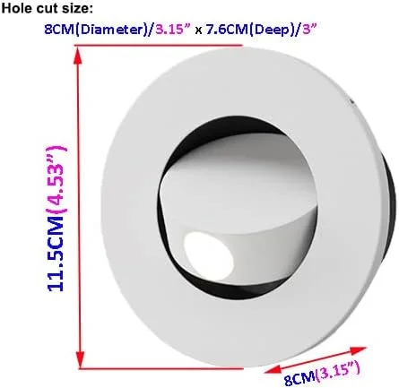 چراغ دیواری مدرن لومینتورس، چراغ دیواری توکار، چراغ مطالعه کنار تخت، چراغ راه پله/مسیر، کلید روشن/خاموش مخفی گیمبال، دایره آلومینیومی سفید، ال ای دی 3 وات سفید گرم 3000k، قابل تنظیم و چرخش چراغ دیواری مدرن لومینتورس، چراغ دیواری توکار، چراغ مطالعه کنار تخت، چراغ راه پله/مسیر، کلید روشن/خاموش مخفی گیمبال، دایره آلومینیومی سفید، ال ای دی 3 وات سفید گرم 3000k، قابل تنظیم و چرخش