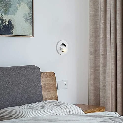 چراغ دیواری مدرن لومینتورس، چراغ دیواری توکار، چراغ مطالعه کنار تخت، چراغ راه پله/مسیر، کلید روشن/خاموش مخفی گیمبال، دایره آلومینیومی سفید، ال ای دی 3 وات سفید گرم 3000k، قابل تنظیم و چرخش چراغ دیواری مدرن لومینتورس، چراغ دیواری توکار، چراغ مطالعه کنار تخت، چراغ راه پله/مسیر، کلید روشن/خاموش مخفی گیمبال، دایره آلومینیومی سفید، ال ای دی 3 وات سفید گرم 3000k، قابل تنظیم و چرخش