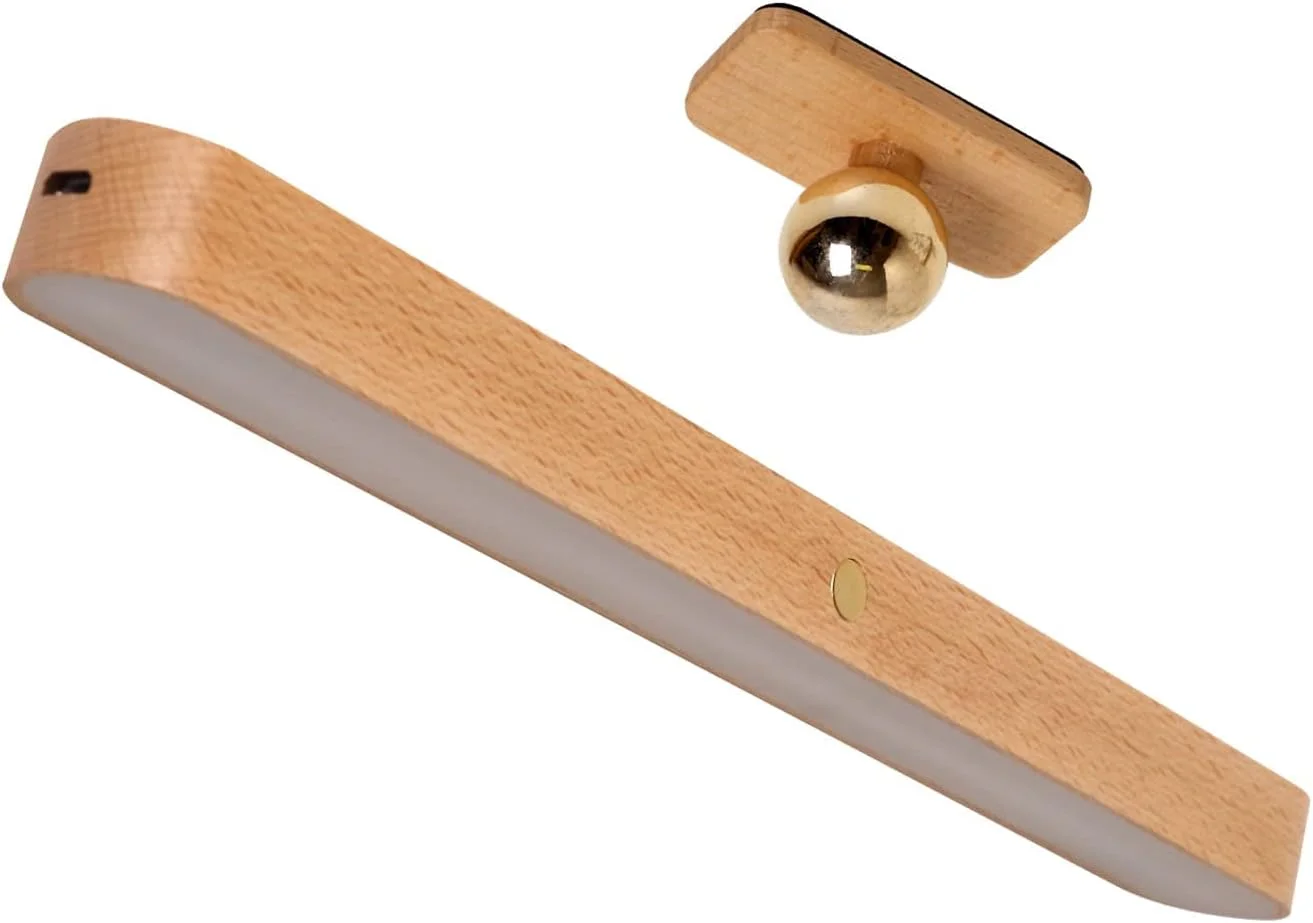 چراغ دیواری چوبی ال ای دی MAKINGTEC، چراغ مغناطیسی با قابلیت چرخش 360 درجه، چراغ های دیواری با باتری، چراغ خواب ال ای دی قابل شارژ USB برای مطالعه، آرایش و روشنایی منزل چراغ دیواری چوبی ال ای دی MAKINGTEC، چراغ مغناطیسی با قابلیت چرخش 360 درجه، چراغ های دیواری با باتری، چراغ خواب ال ای دی قابل شارژ USB برای مطالعه، آرایش و روشنایی منزل