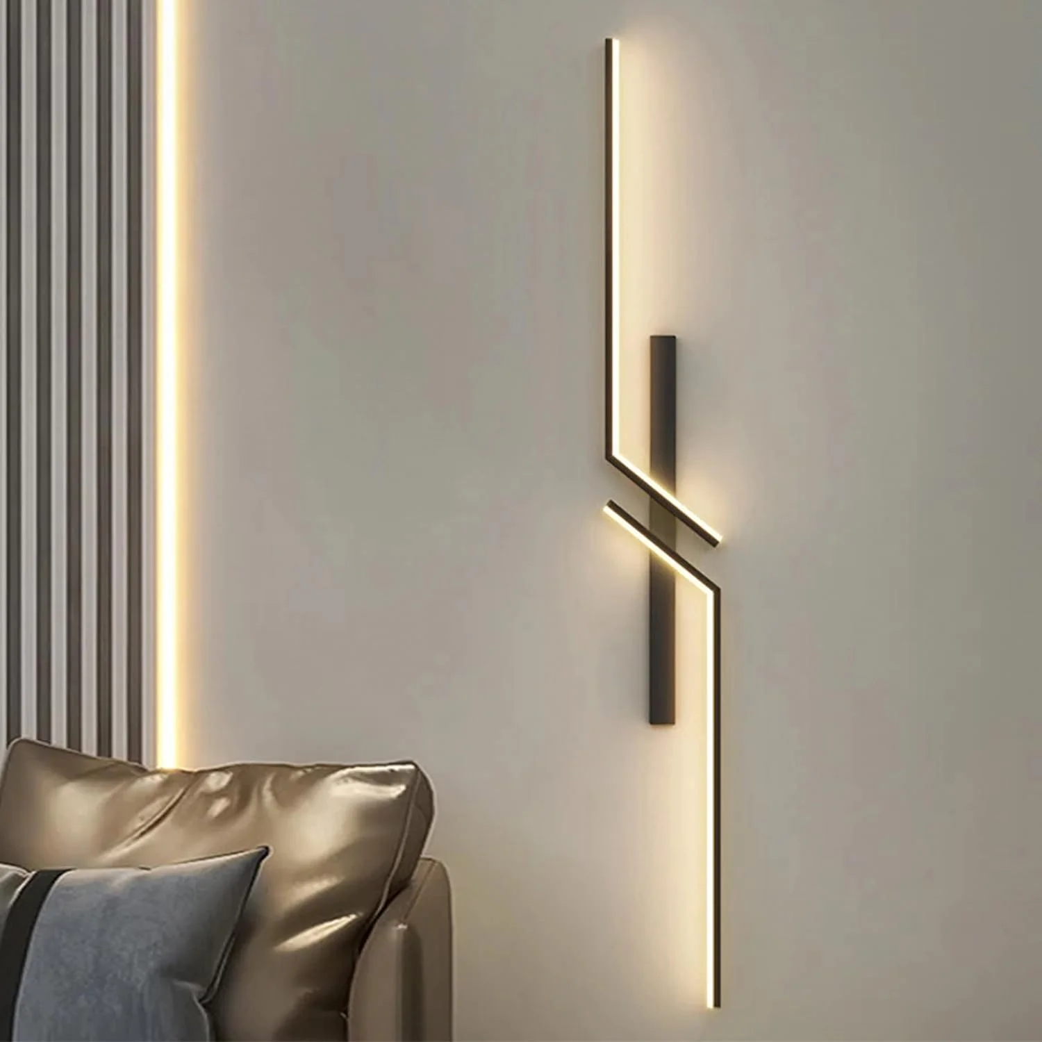 چراغ دیواری ال ای دی نواری مدرن LEDPTS.jP (60 سانتی متر، سه دمای رنگ، مشکی) چراغ های ال ای دی دیوارکوب کنار تخت خواب مینیمالیستی اتاق نشیمن تلویزیون مبل پس زمینه دیوار چراغ دیواری ال ای دی نواری مدرن LEDPTS.jP (60 سانتی متر، سه دمای رنگ، مشکی) چراغ های ال ای دی دیوارکوب کنار تخت خواب مینیمالیستی اتاق نشیمن تلویزیون مبل پس زمینه دیوار