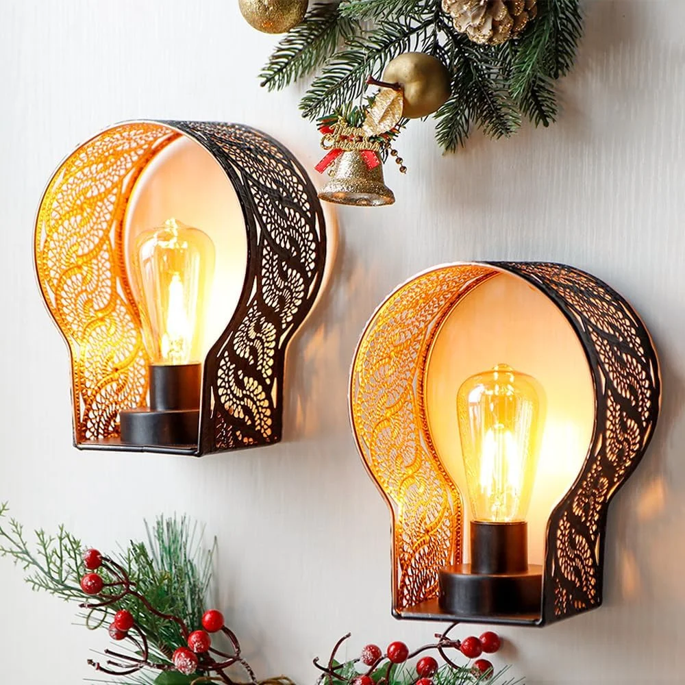 ست 2 عددی چراغ دیواری بدون سیم JSMY، شمعدان دیواری قفس فلزی با تایمر 6 ساعته، مناسب برای اتاق نشیمن، اتاق خواب، آشپزخانه، راهرو و راه پله ست 2 عددی چراغ دیواری بدون سیم JSMY، شمعدان دیواری قفس فلزی با تایمر 6 ساعته، مناسب برای اتاق نشیمن، اتاق خواب، آشپزخانه، راهرو و راه پله